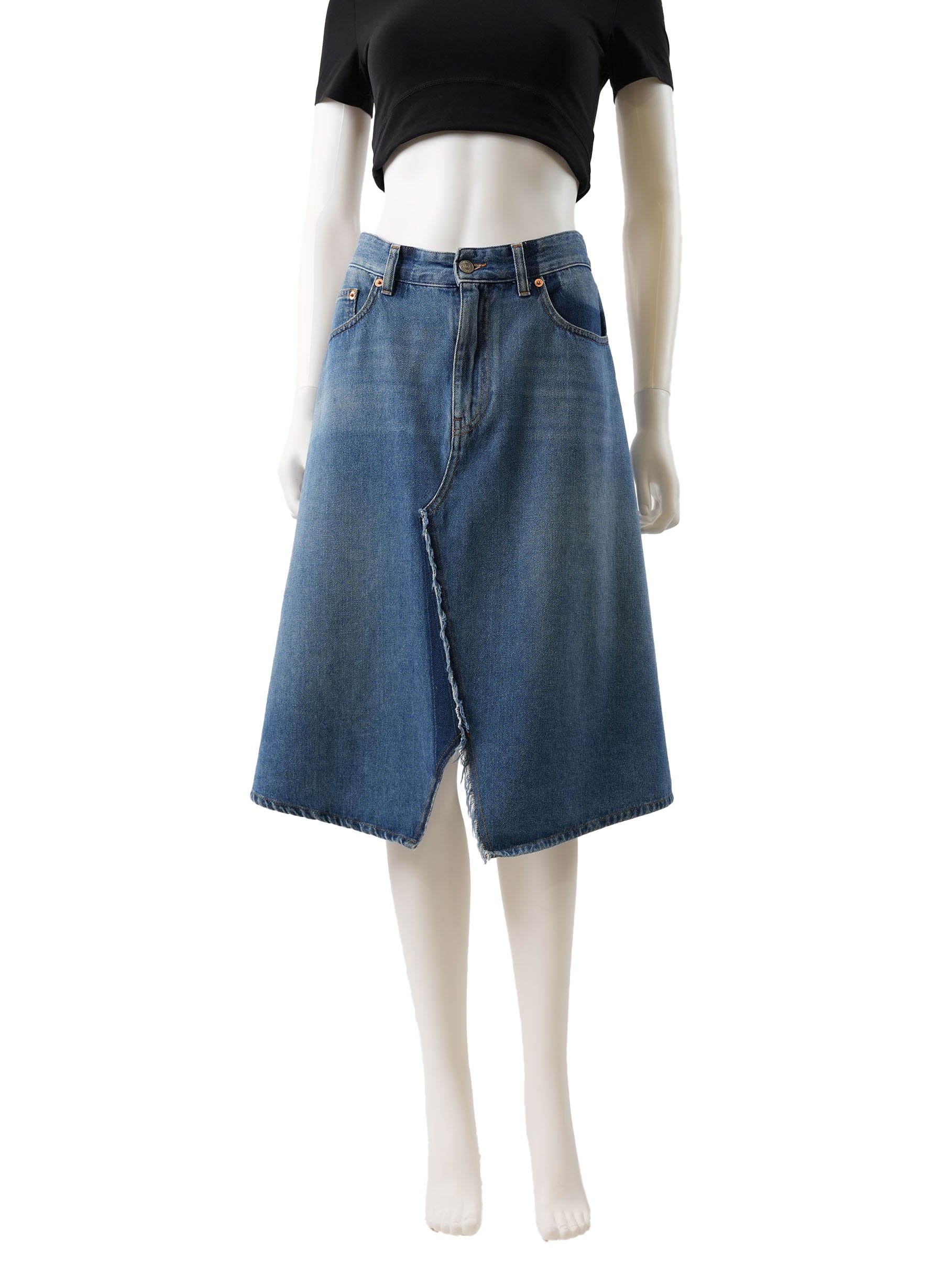 MM6 Maison Margiela High-Waisted A-Line Denim Skirt