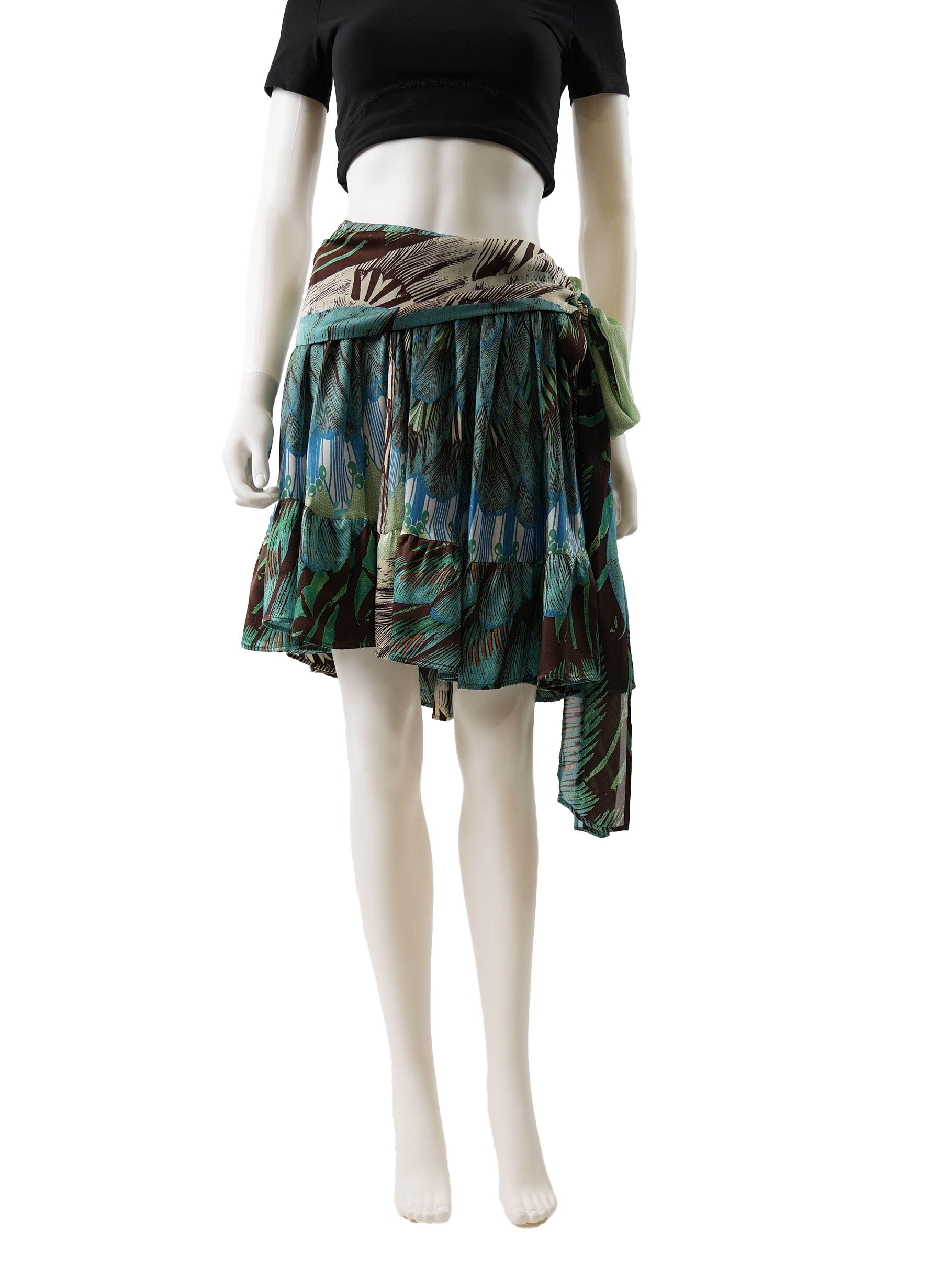 Roberto Cavalli Printed Silk Skirt