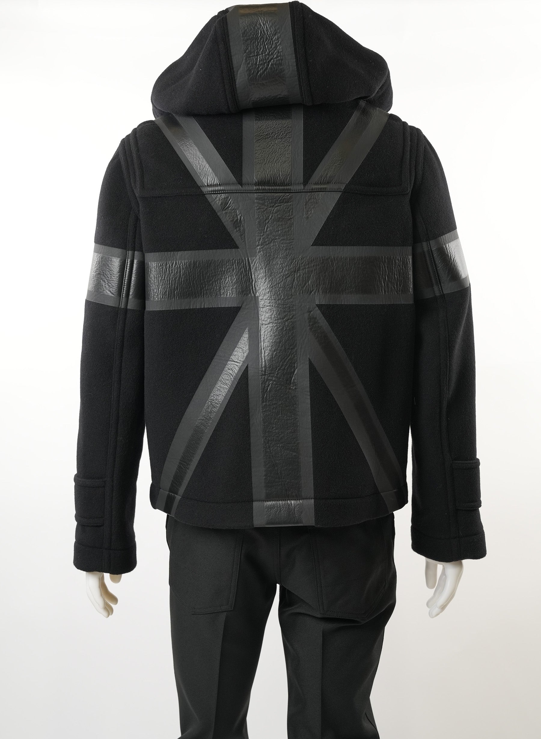 Burberry Flag Print Technical Cropped Duffle Coat