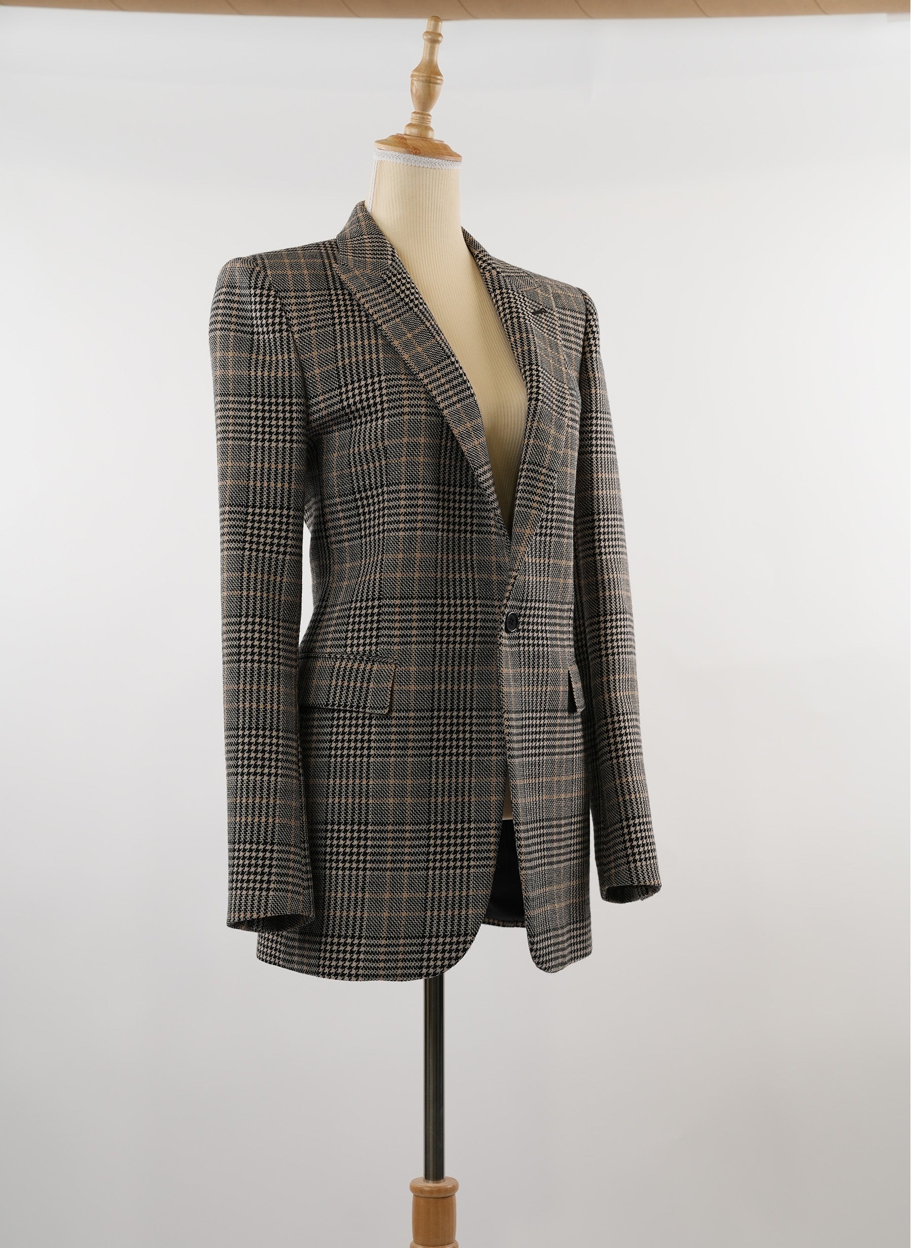 Saint Laurent Wool Prince of Wales Check Blazer