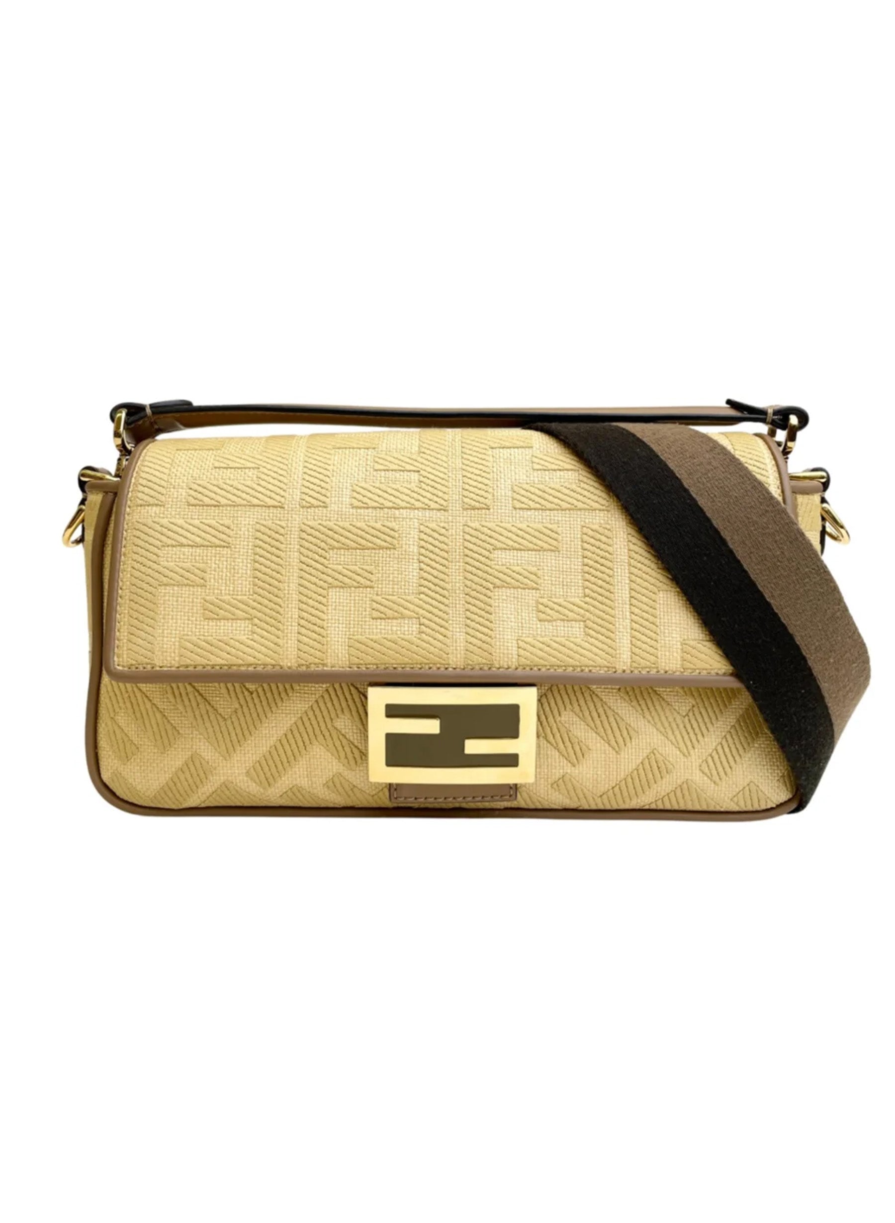 Fendi Raffia Vitello Baguette