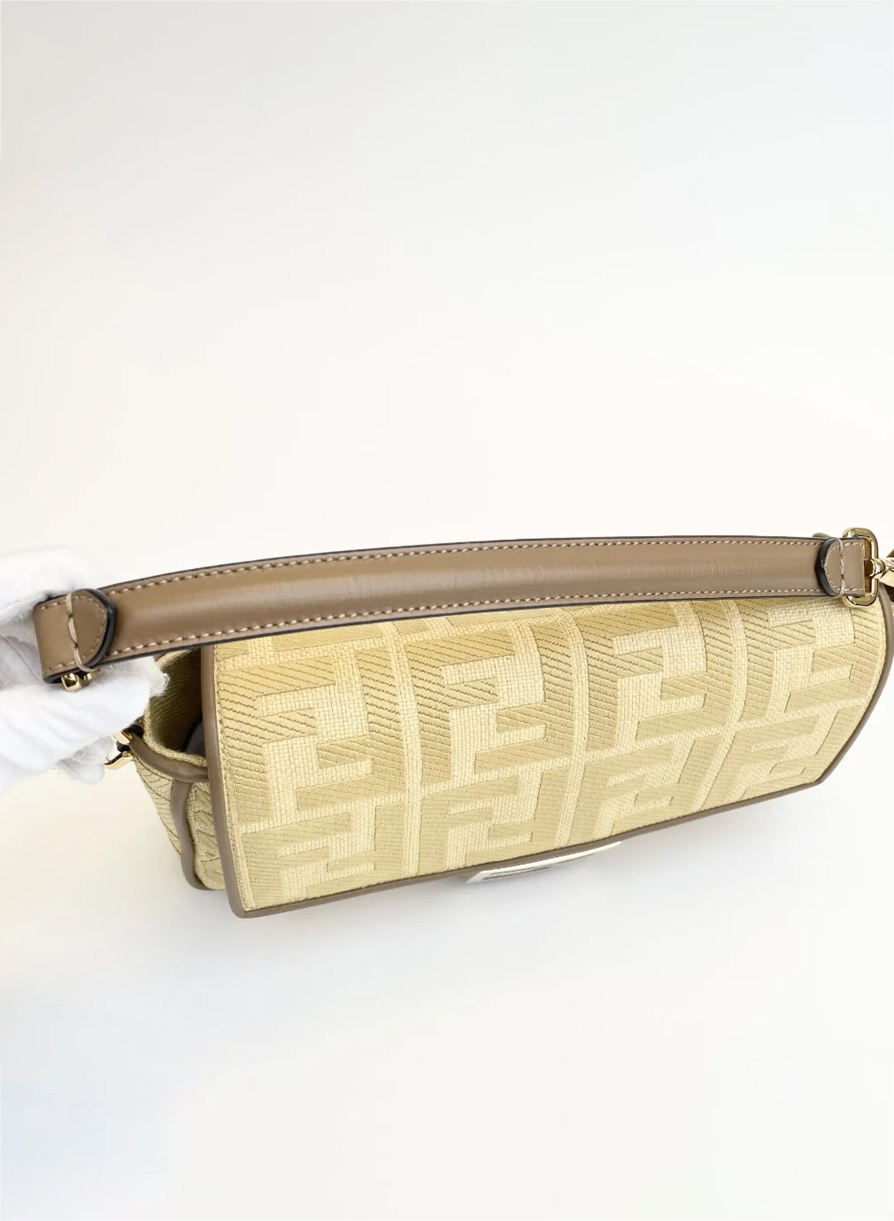 Fendi Raffia Vitello Baguette