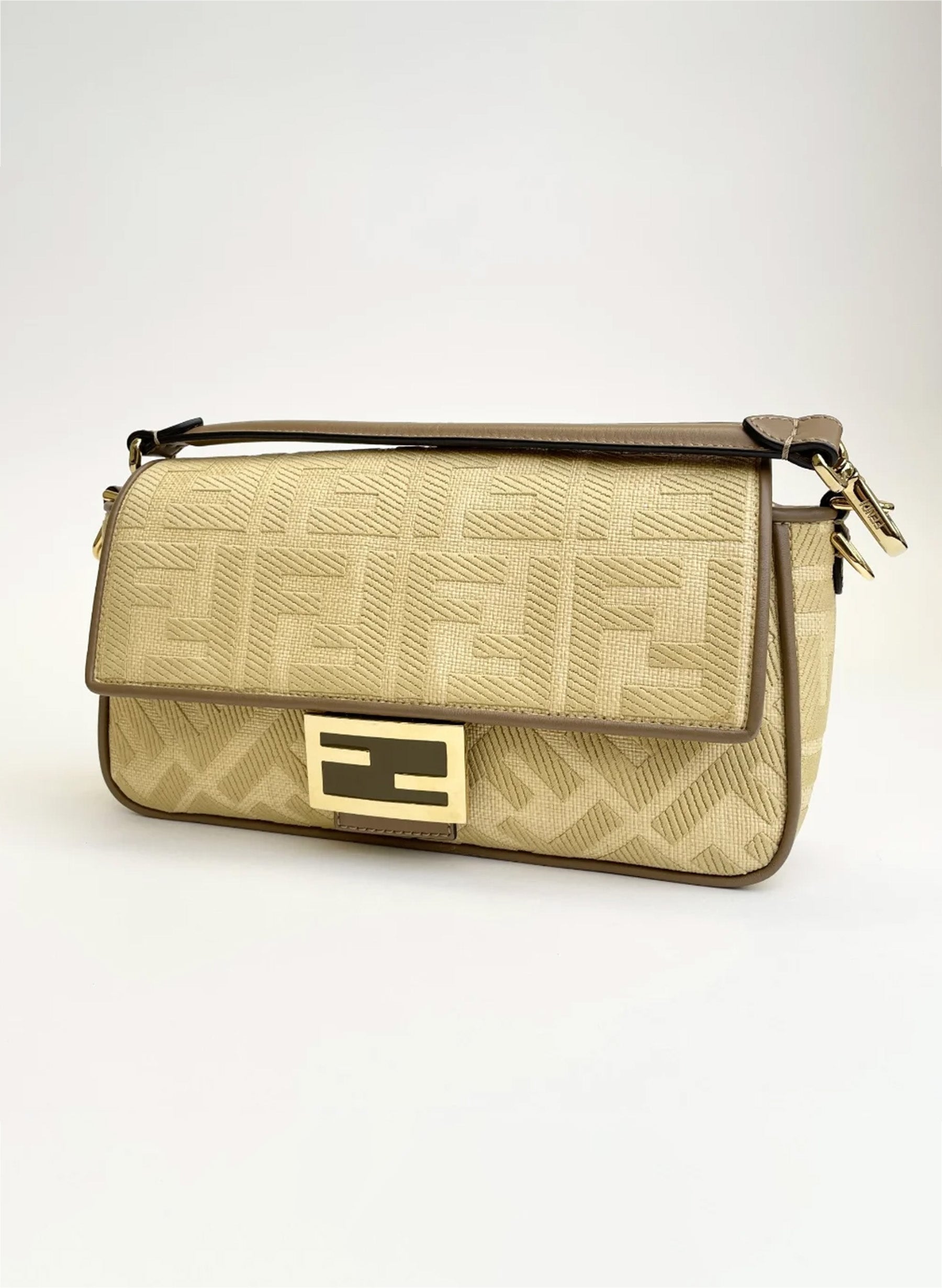 Fendi Raffia Vitello Baguette