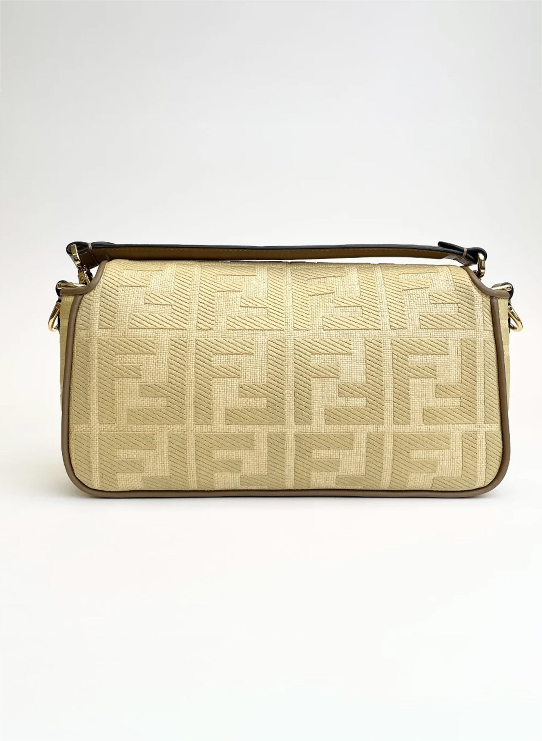 Fendi Raffia Vitello Baguette