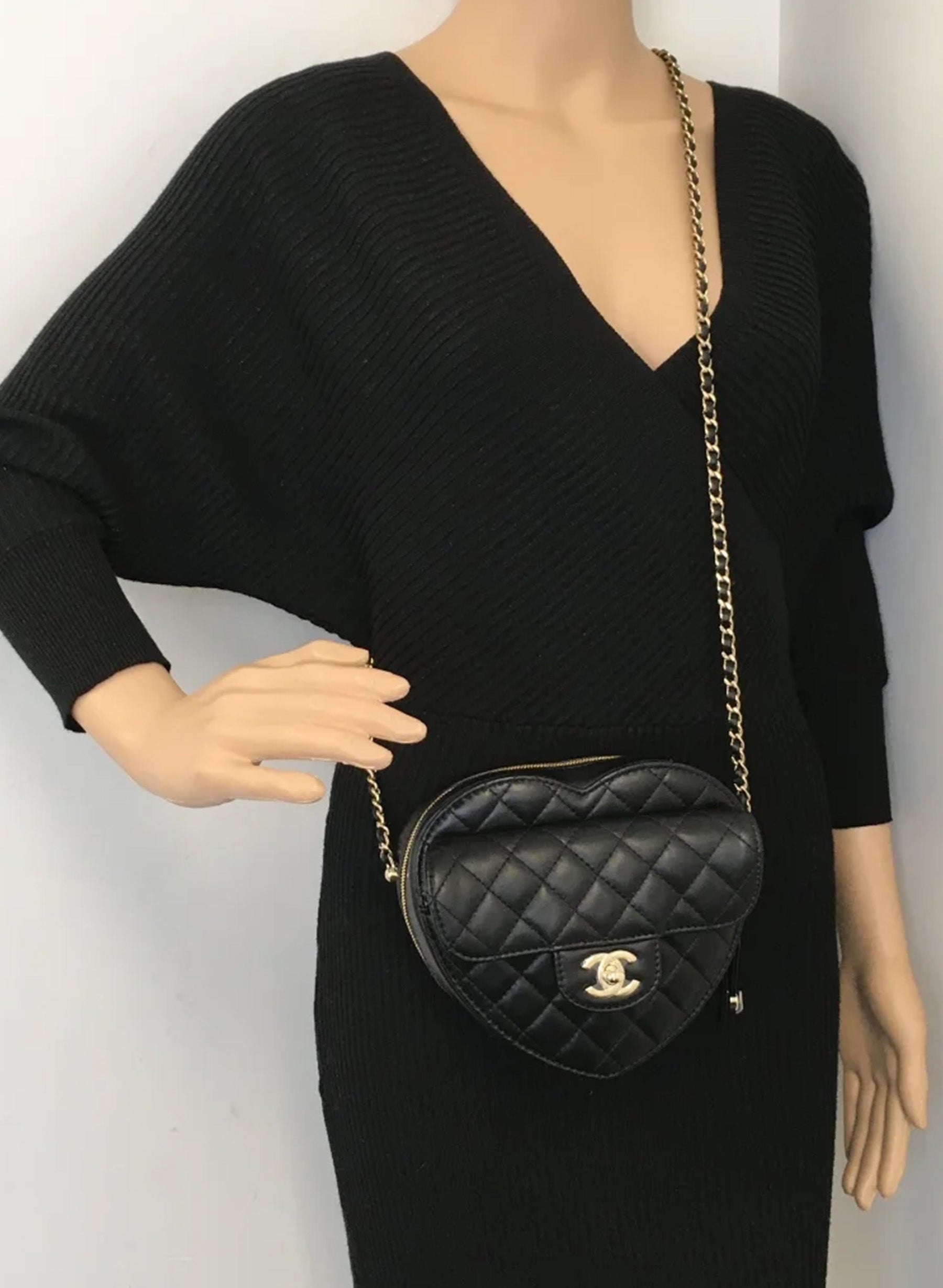 Chanel Heart Bag Black Lambskin