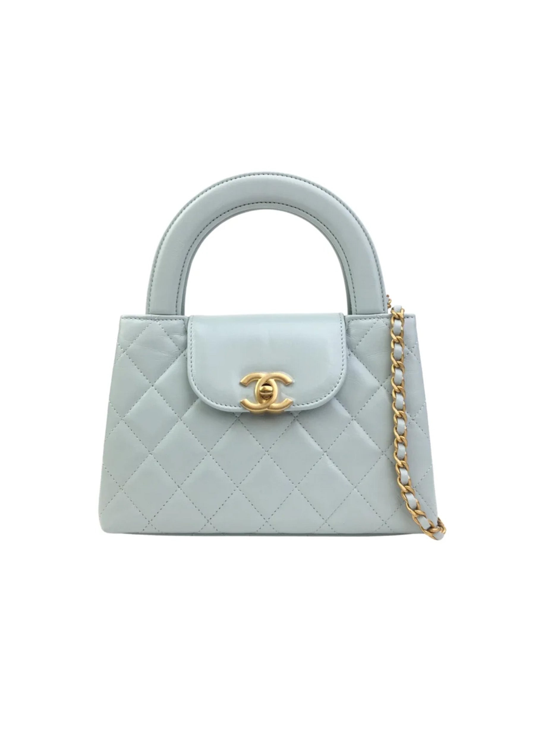 Chanel Kelly Shopping Bag Large Blue Calfskin