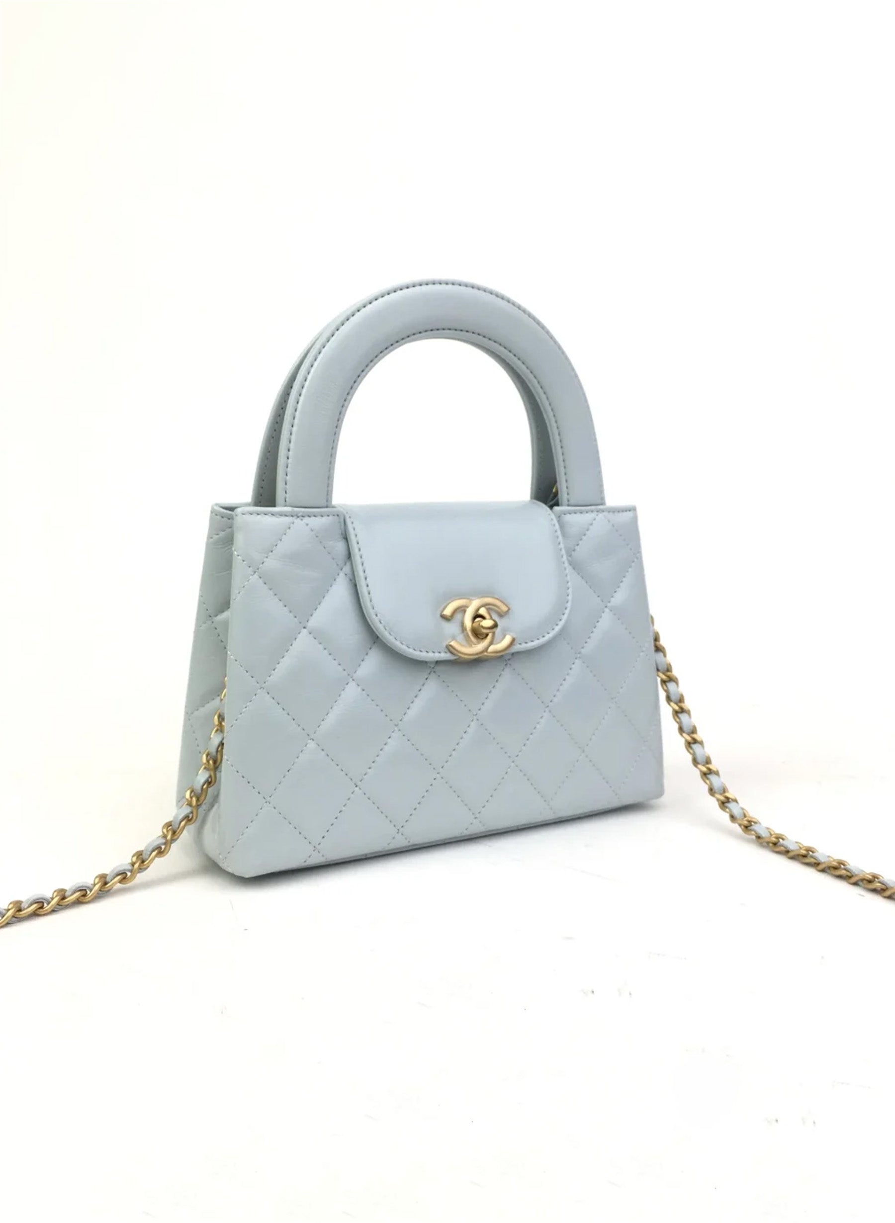 Chanel Kelly Shopping Bag Large Blue Calfskin