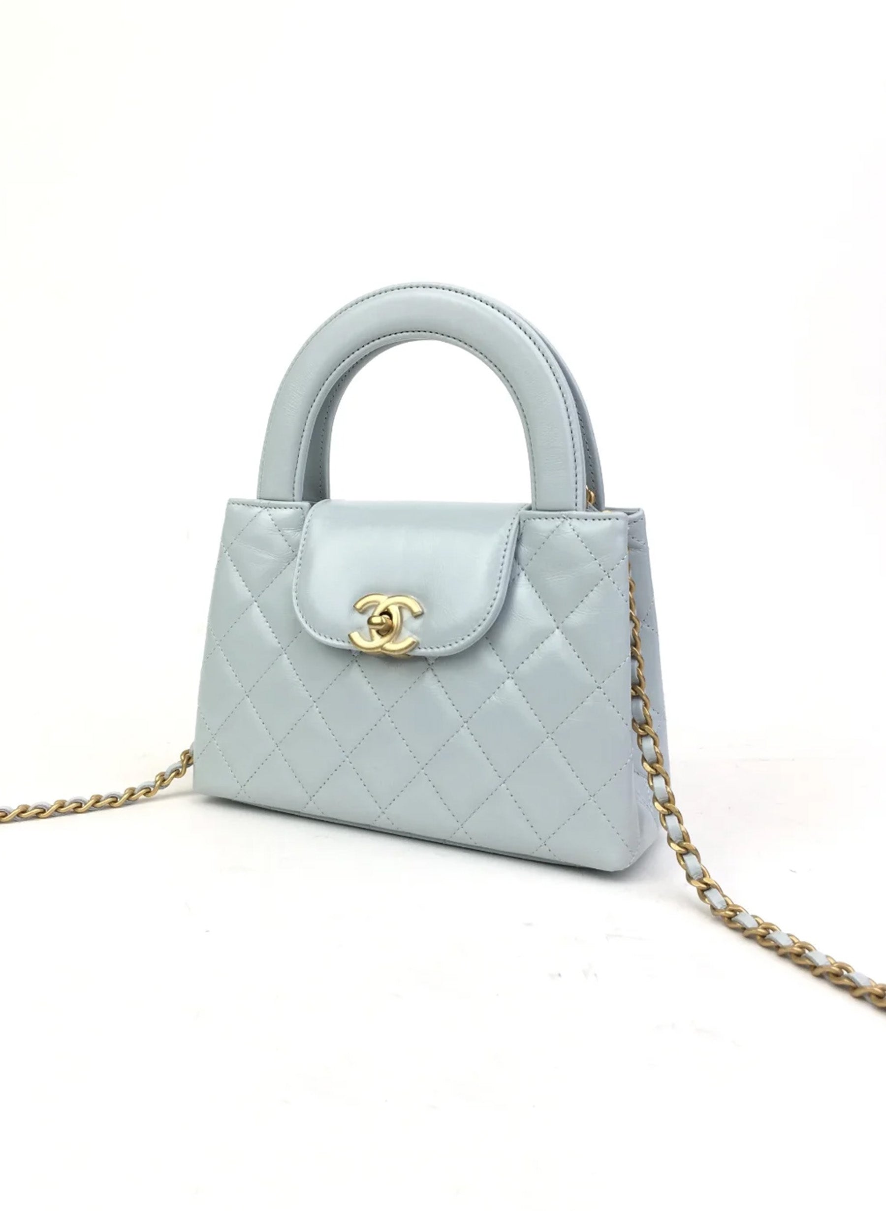 Chanel Kelly Shopping Bag Large Blue Calfskin