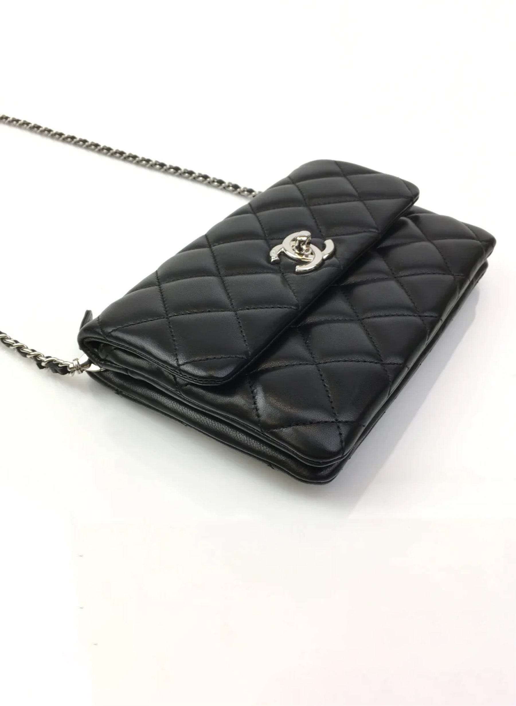 Chanel Daily Zippy Crossbody Bag Black Lambskin