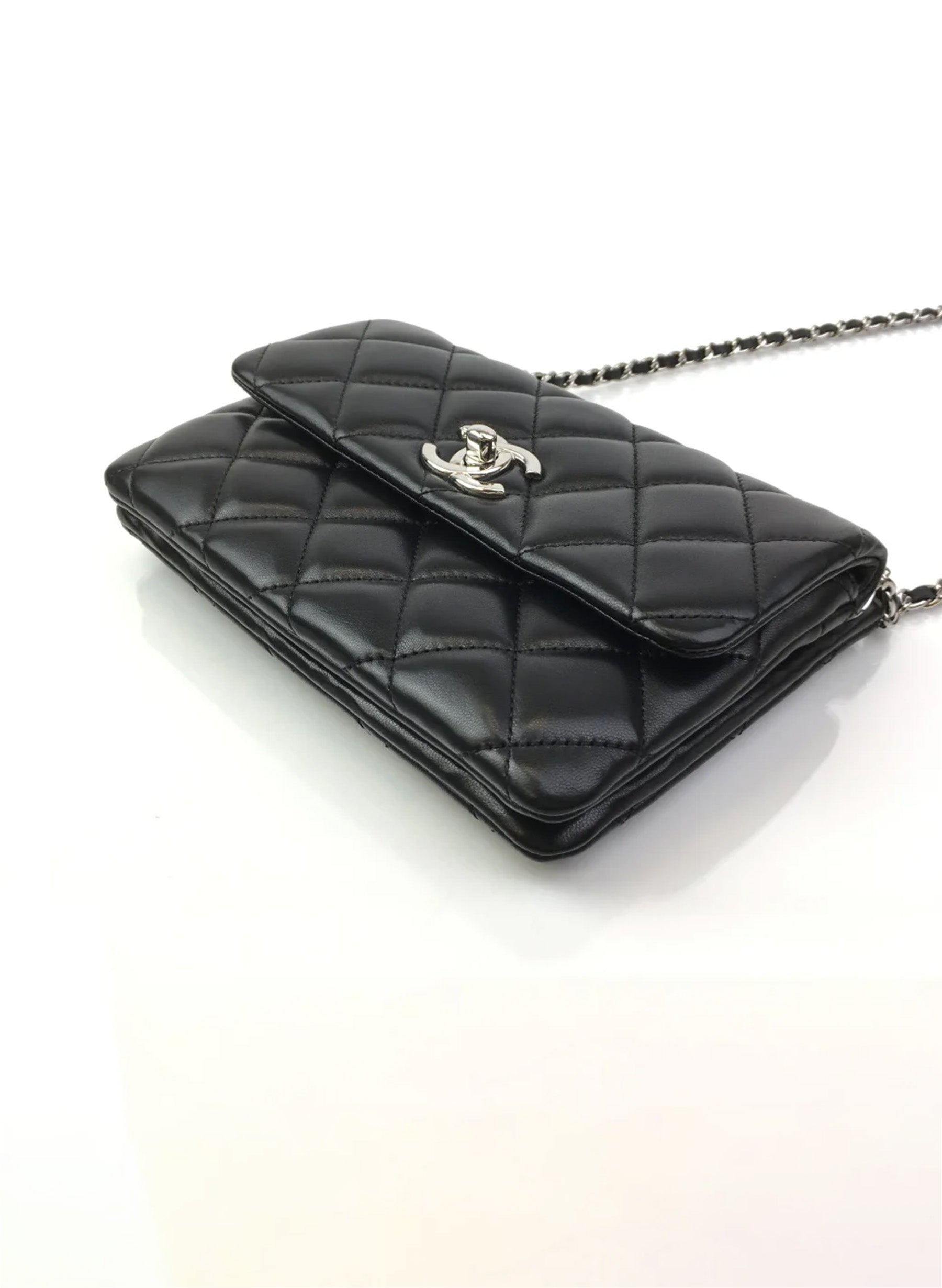 Chanel Daily Zippy Crossbody Bag Black Lambskin