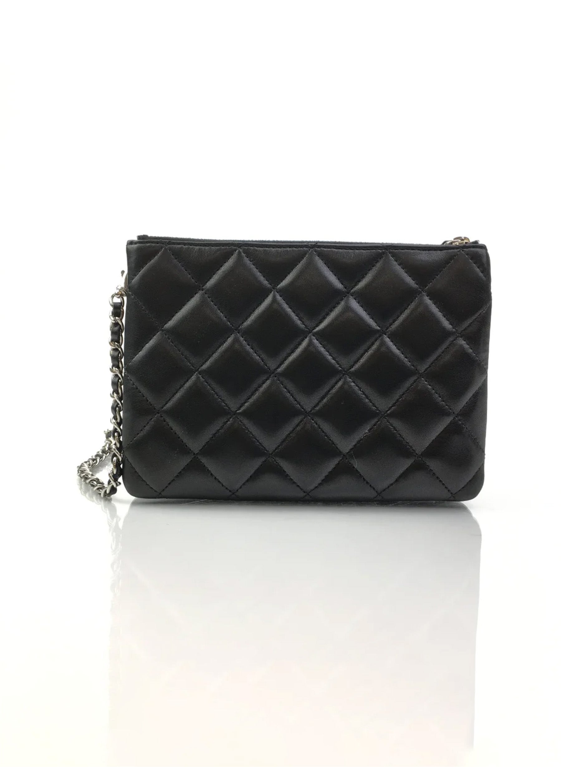 Chanel Daily Zippy Crossbody Bag Black Lambskin