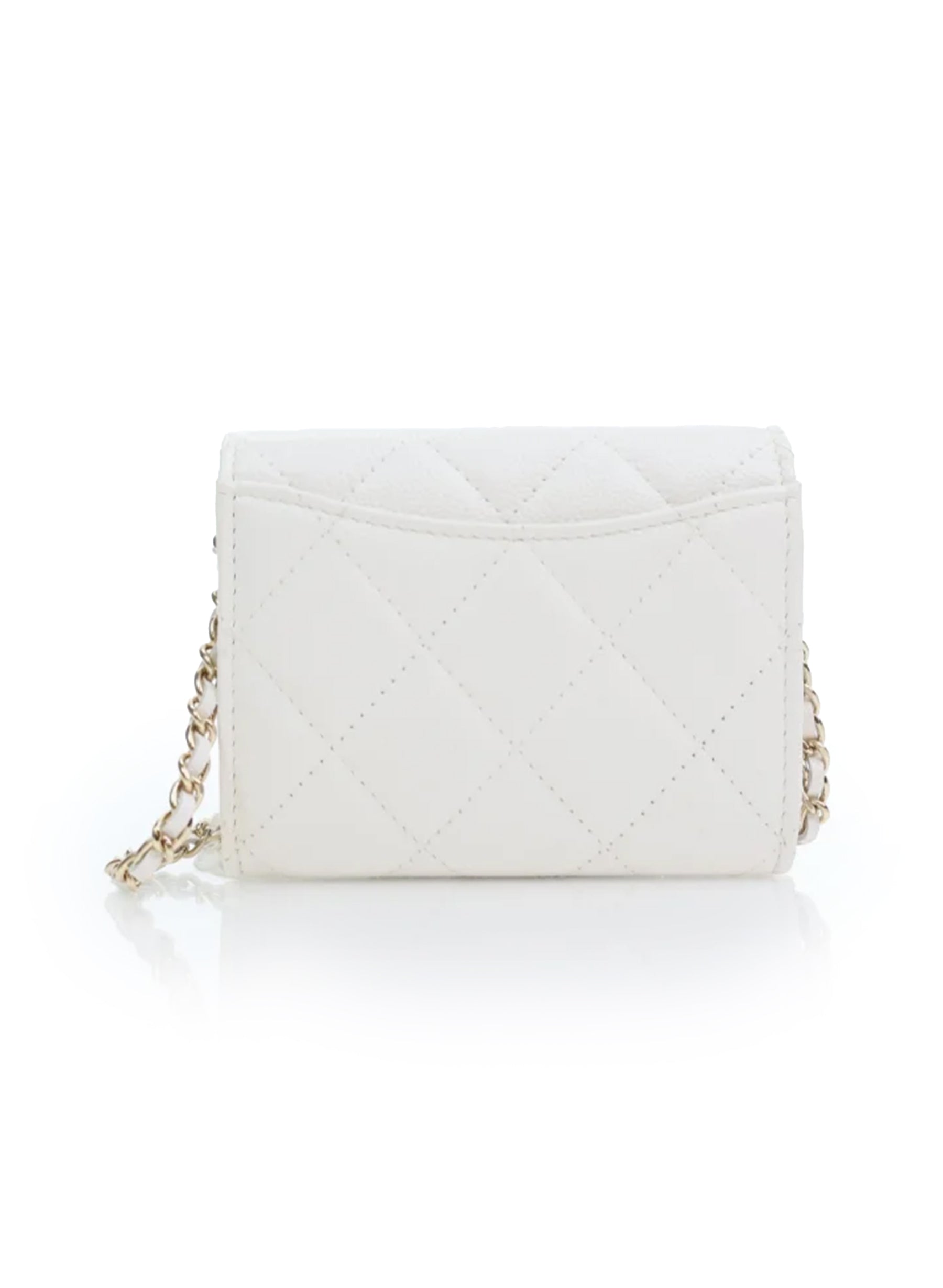 Chanel Cardholder On Chain White Caviar