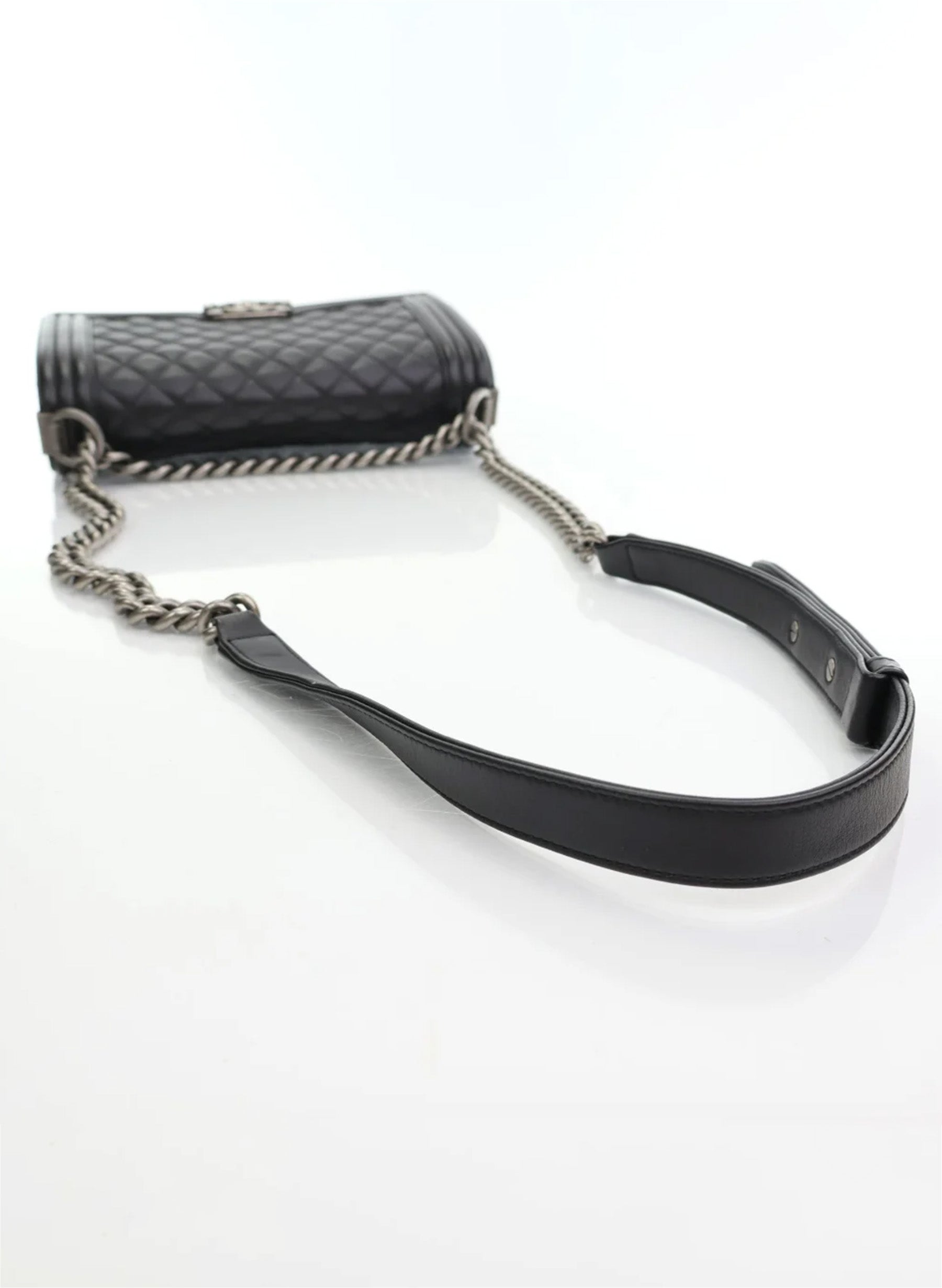 Chanel Boy Bag Old Medium Black Calfskin