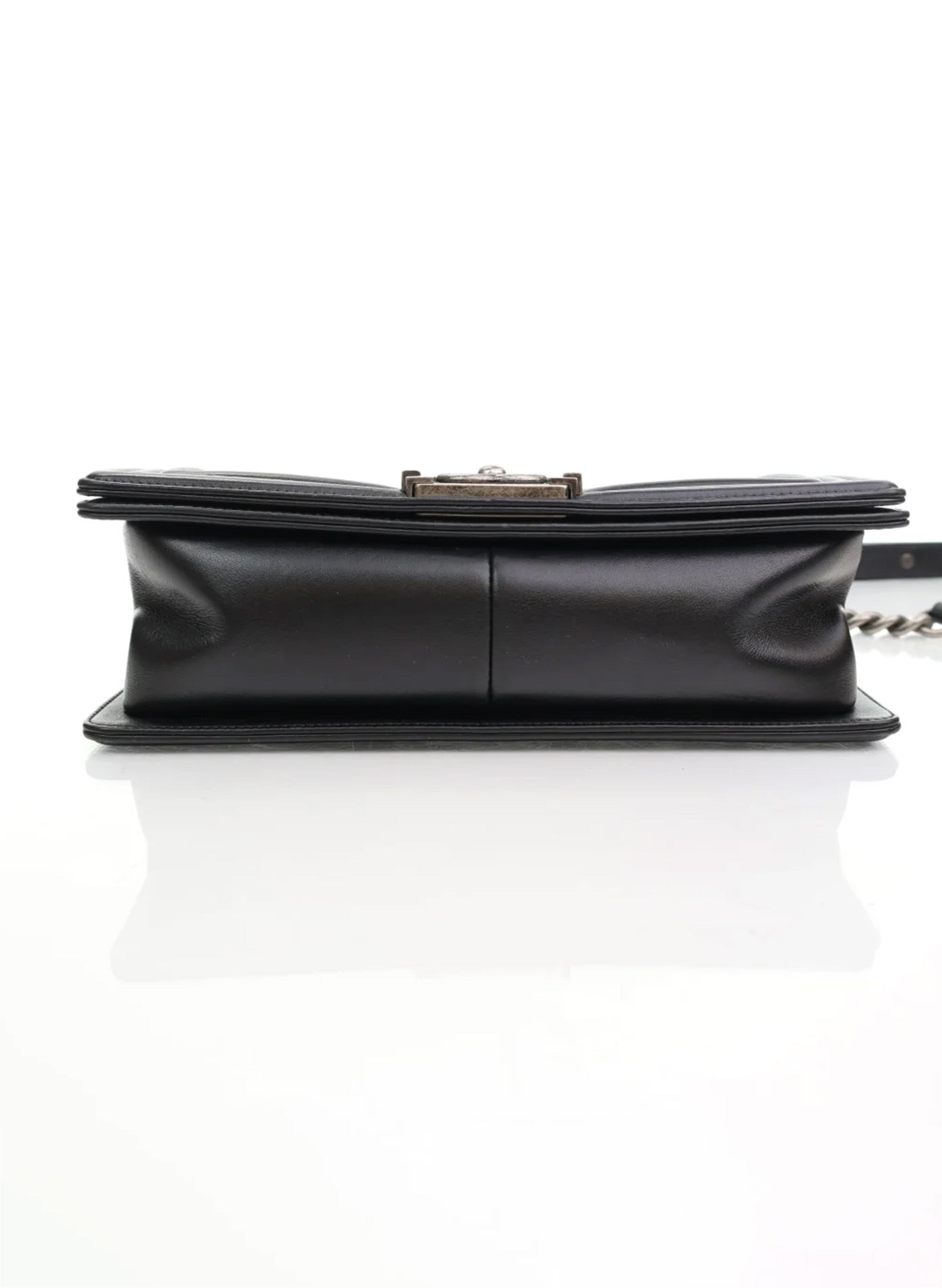 Chanel Boy Bag Old Medium Black Calfskin