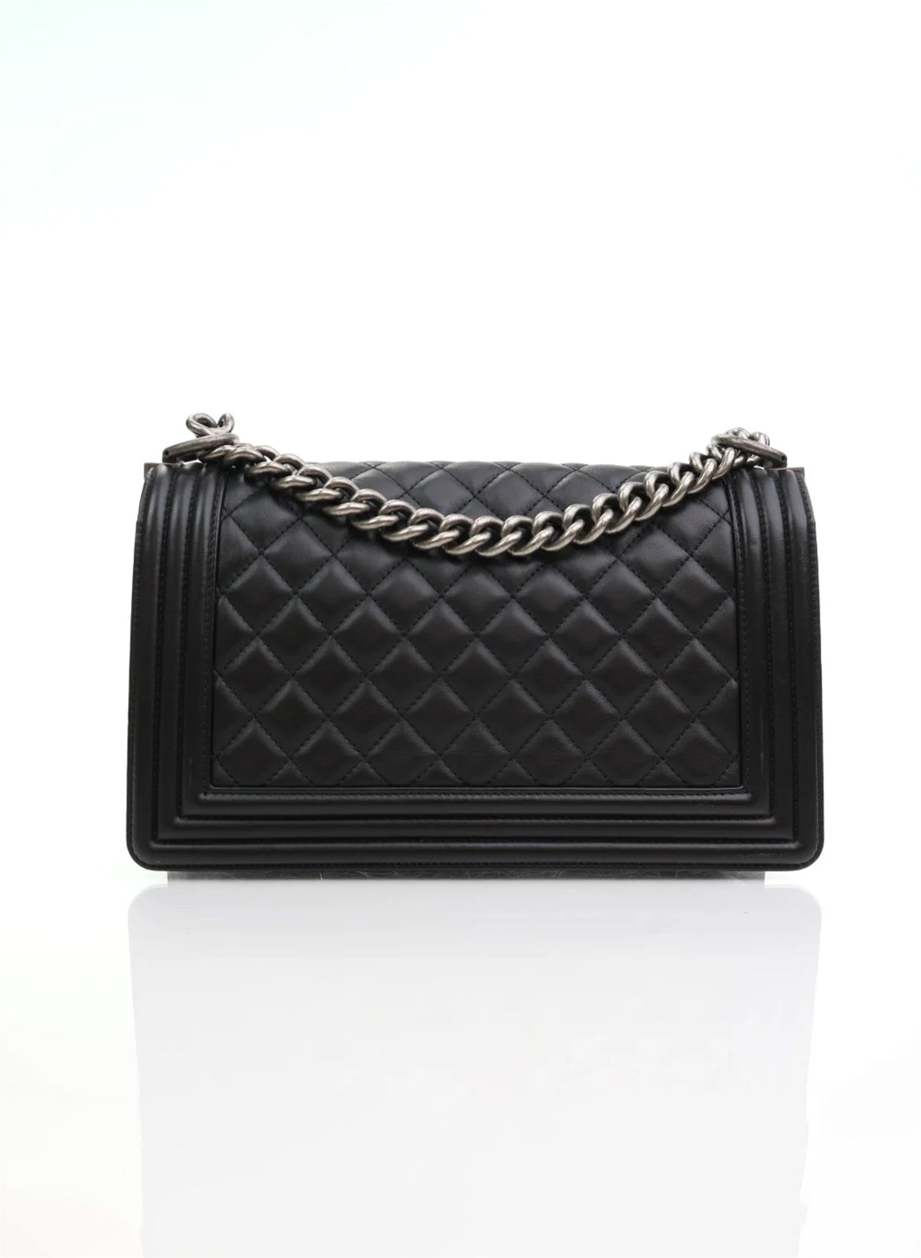 Chanel Boy Bag Old Medium Black Calfskin