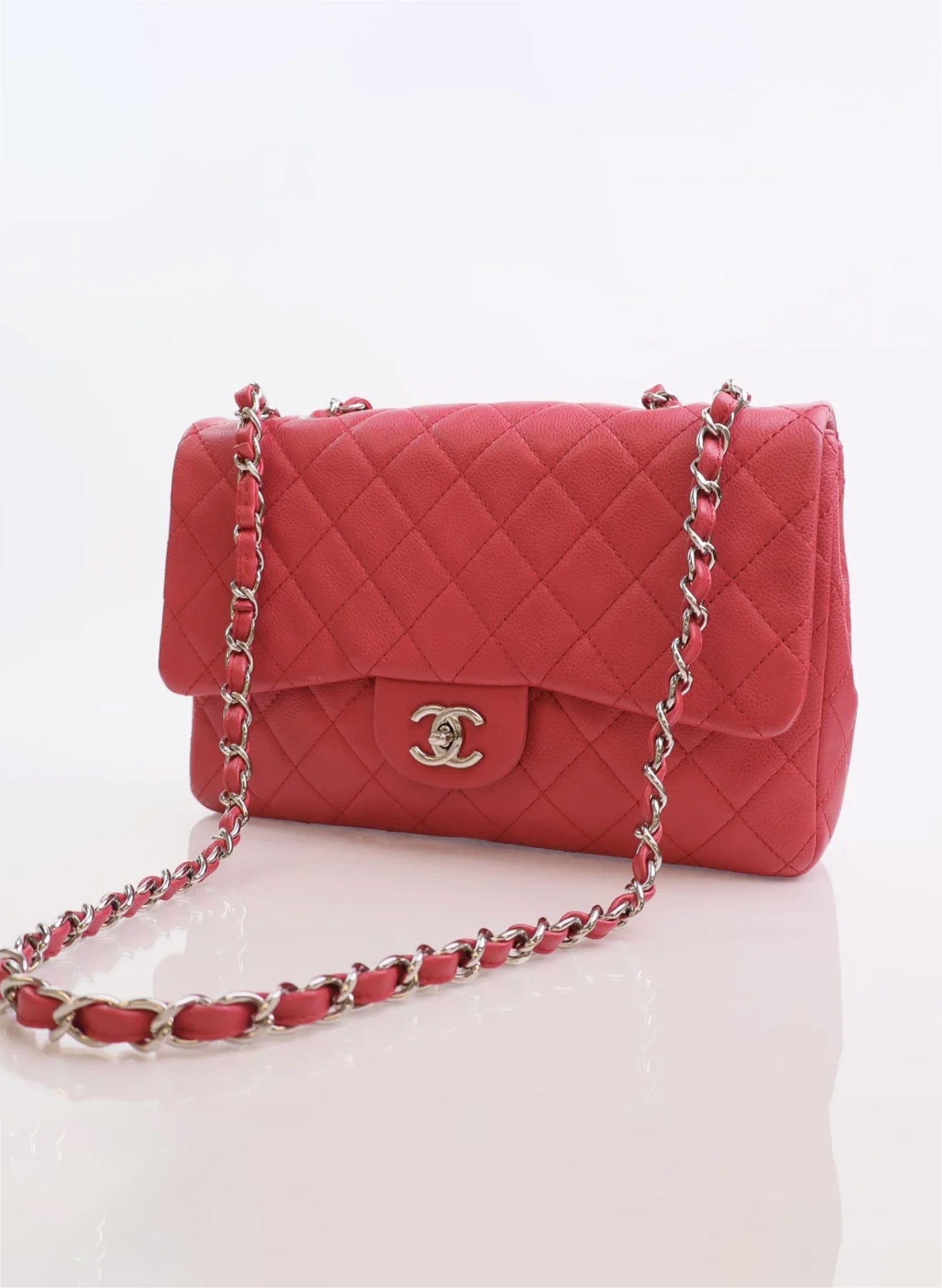 Chanel Classic Single Flap Jumbo Pink Caviar