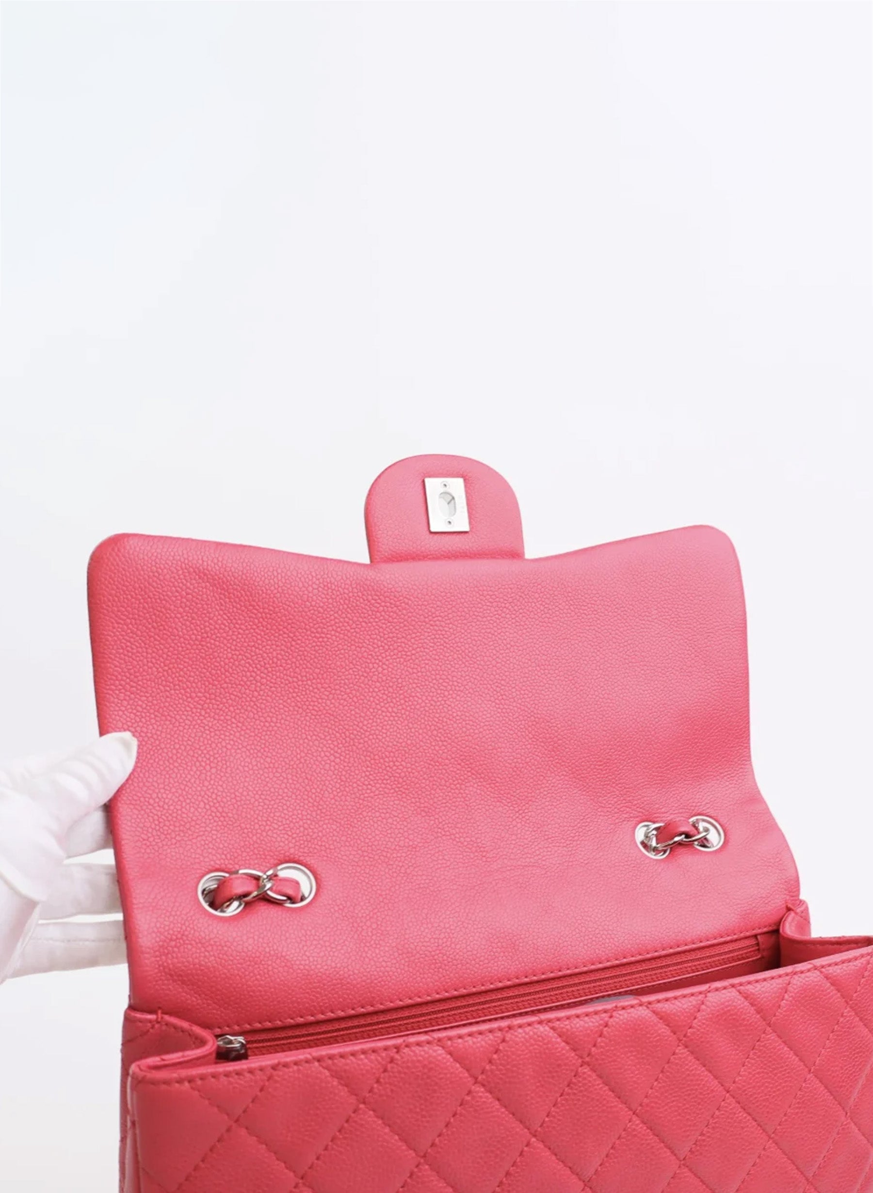 Chanel Classic Single Flap Jumbo Pink Caviar