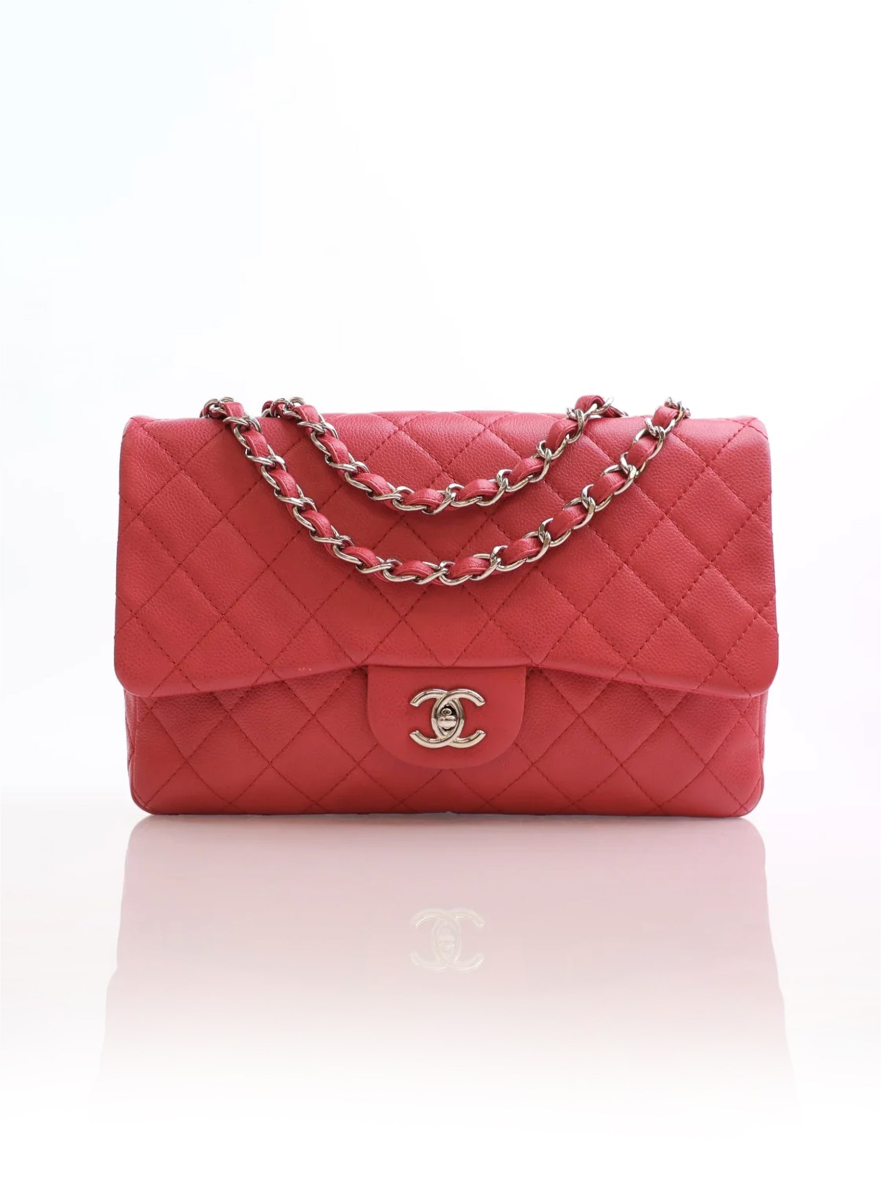 Chanel Classic Single Flap Jumbo Pink Caviar