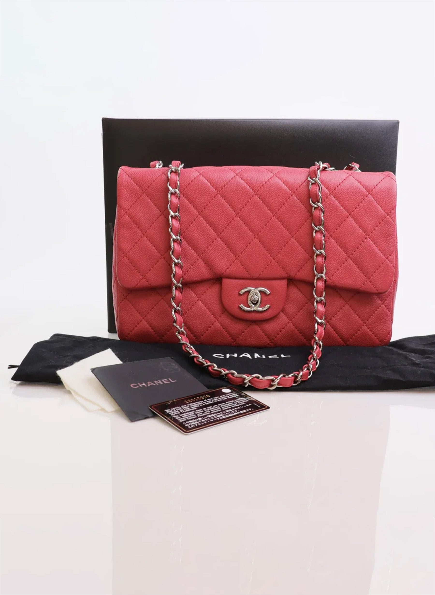 Chanel Classic Single Flap Jumbo Pink Caviar