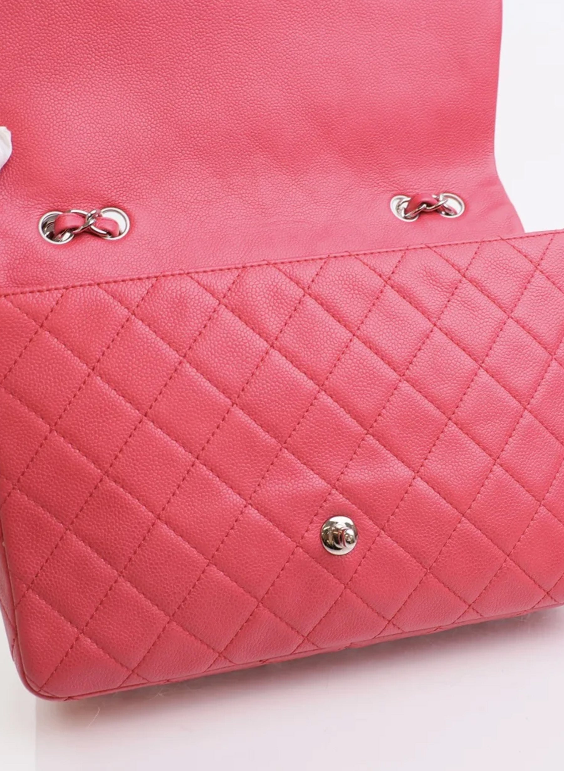 Chanel Classic Single Flap Jumbo Pink Caviar