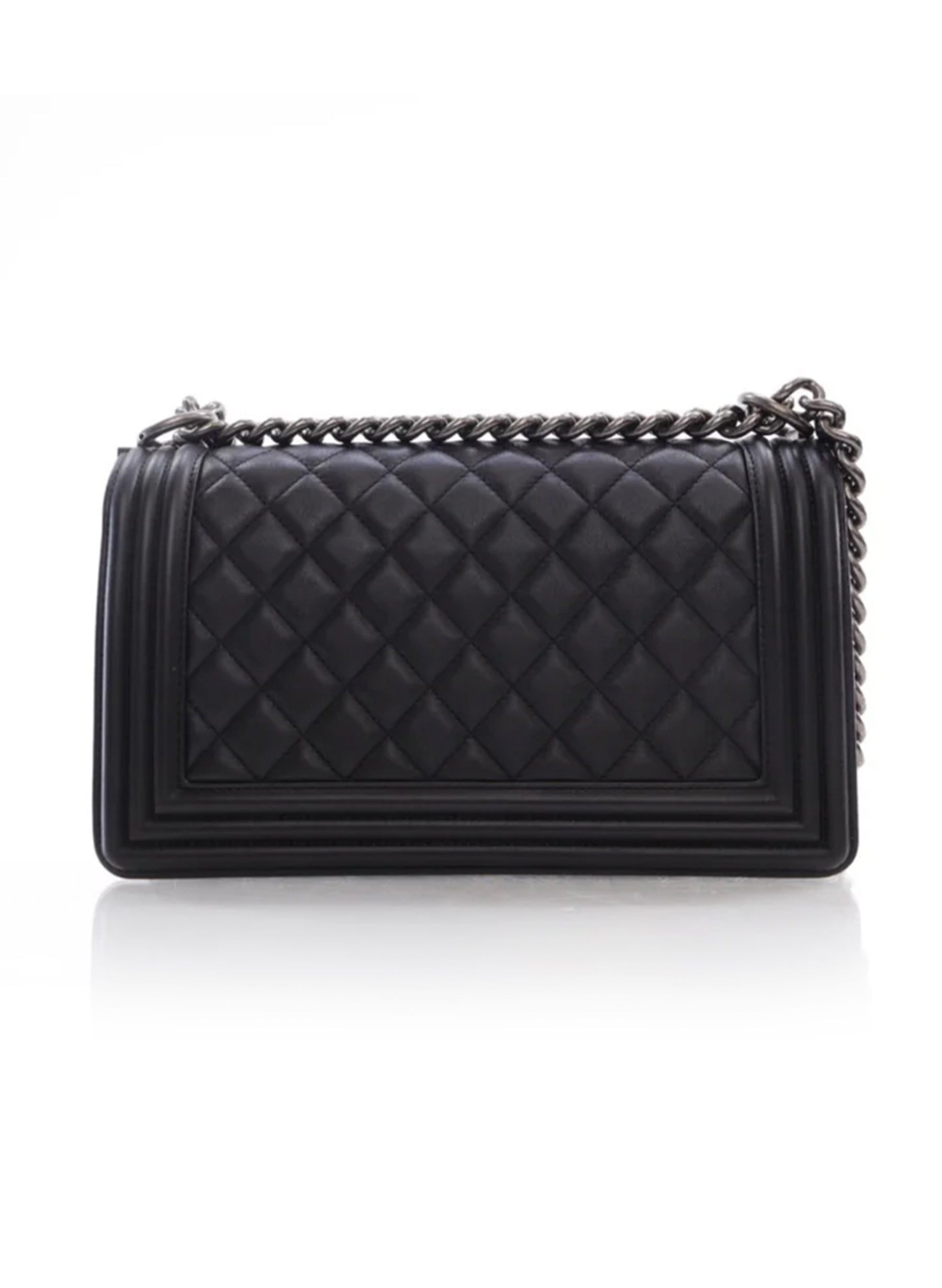 Chanel Boy Bag Old Medium Black Calfskin