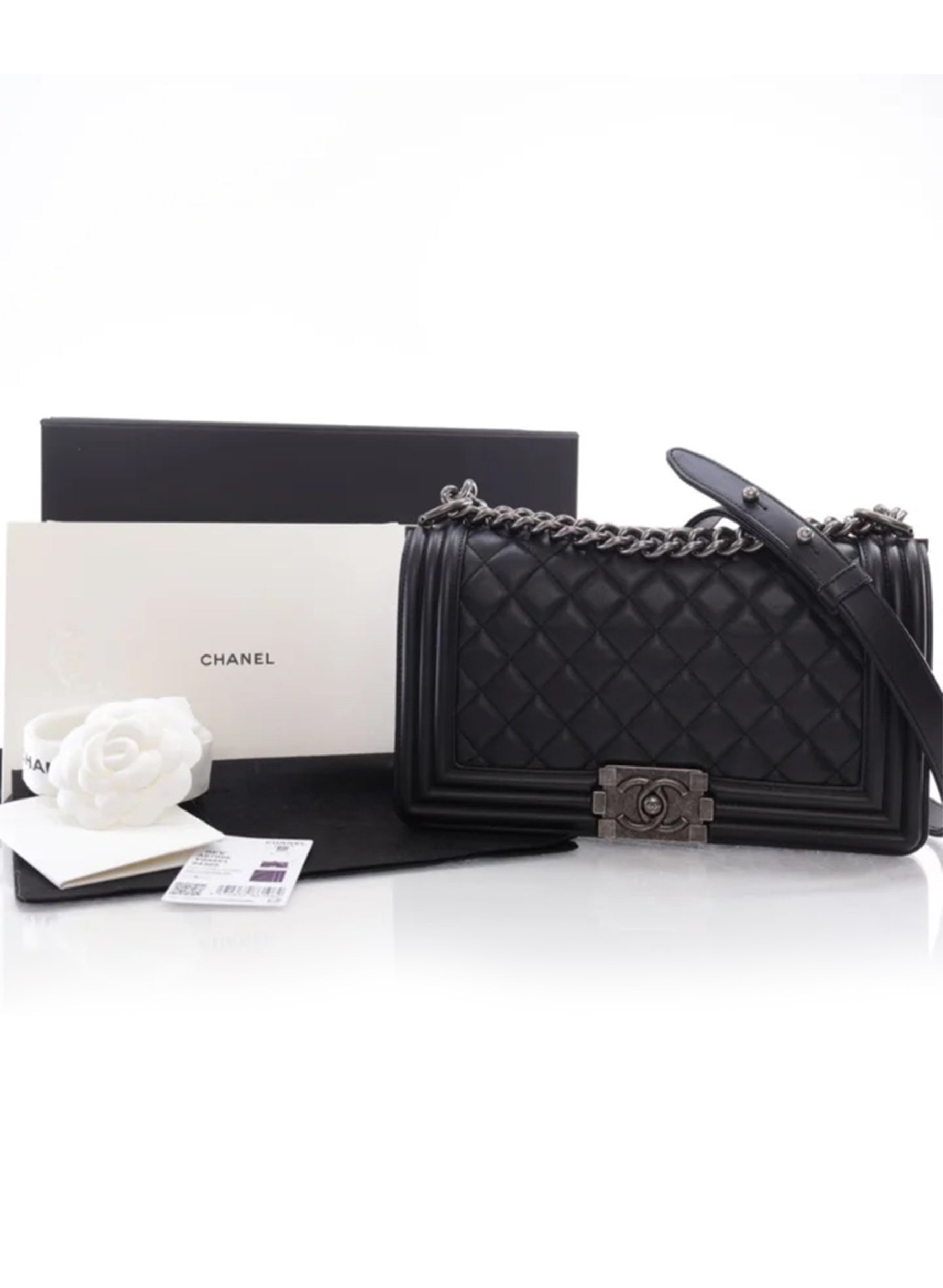 Chanel Boy Bag Old Medium Black Calfskin