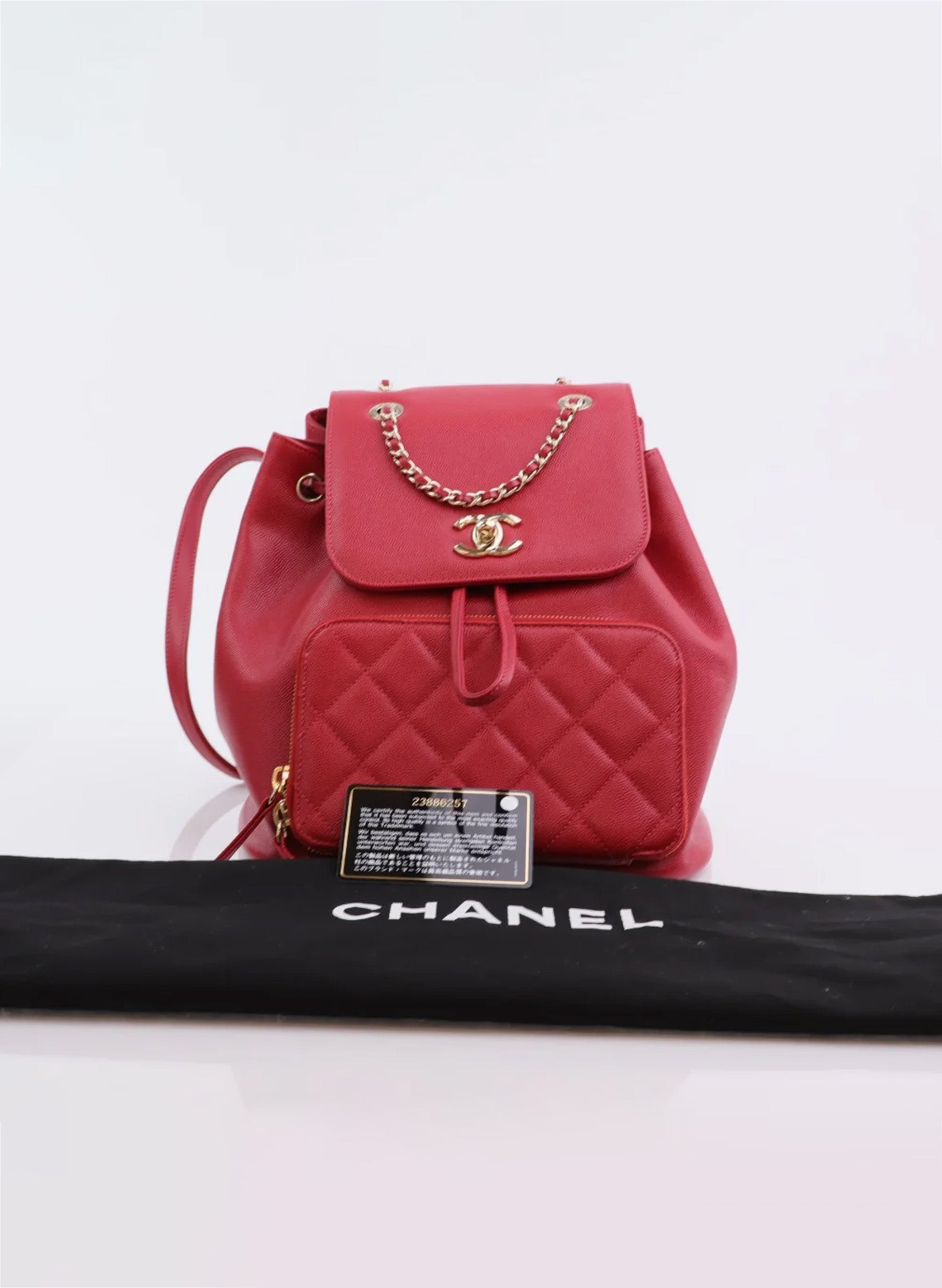 Chanel Business Affinity Backpack Red Caviar