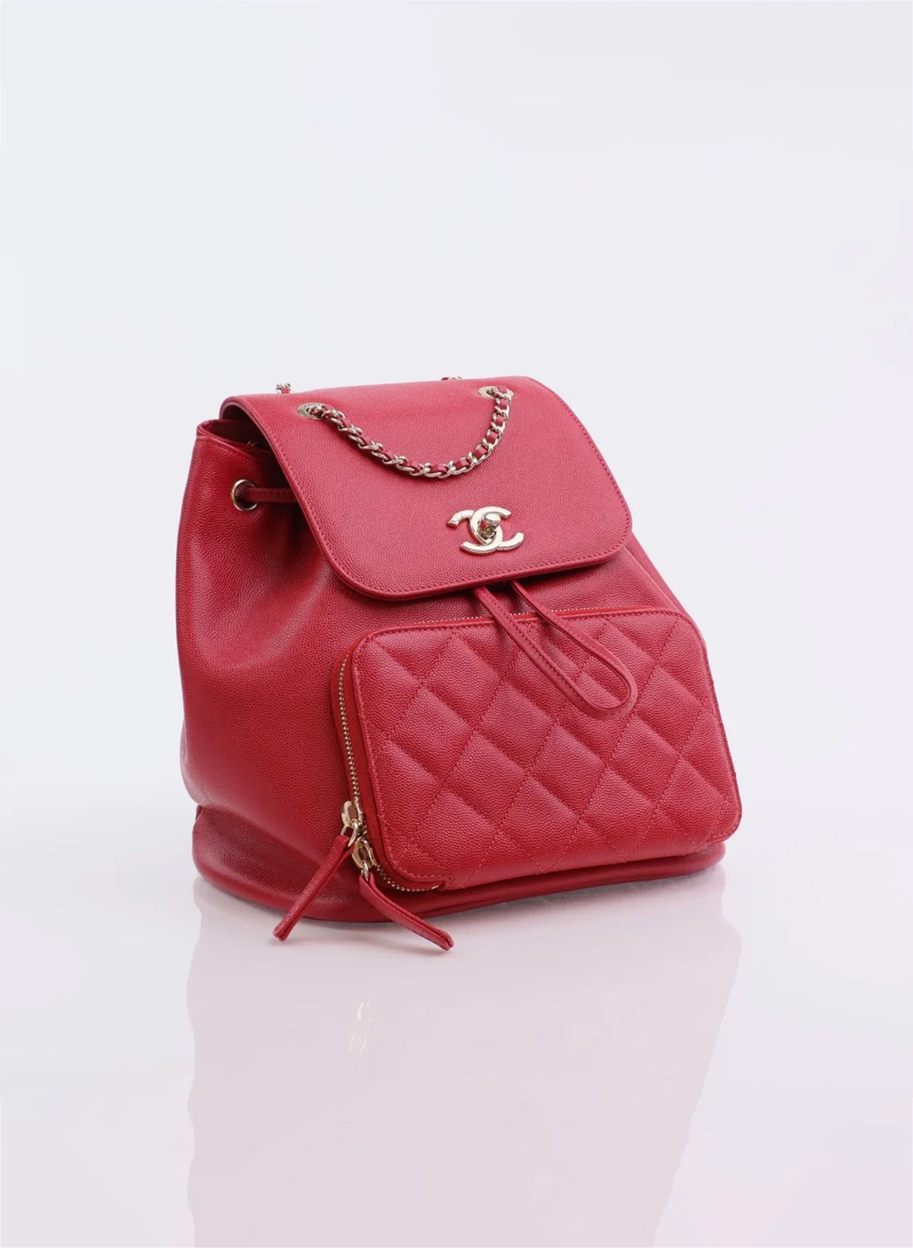 Chanel Business Affinity Backpack Red Caviar