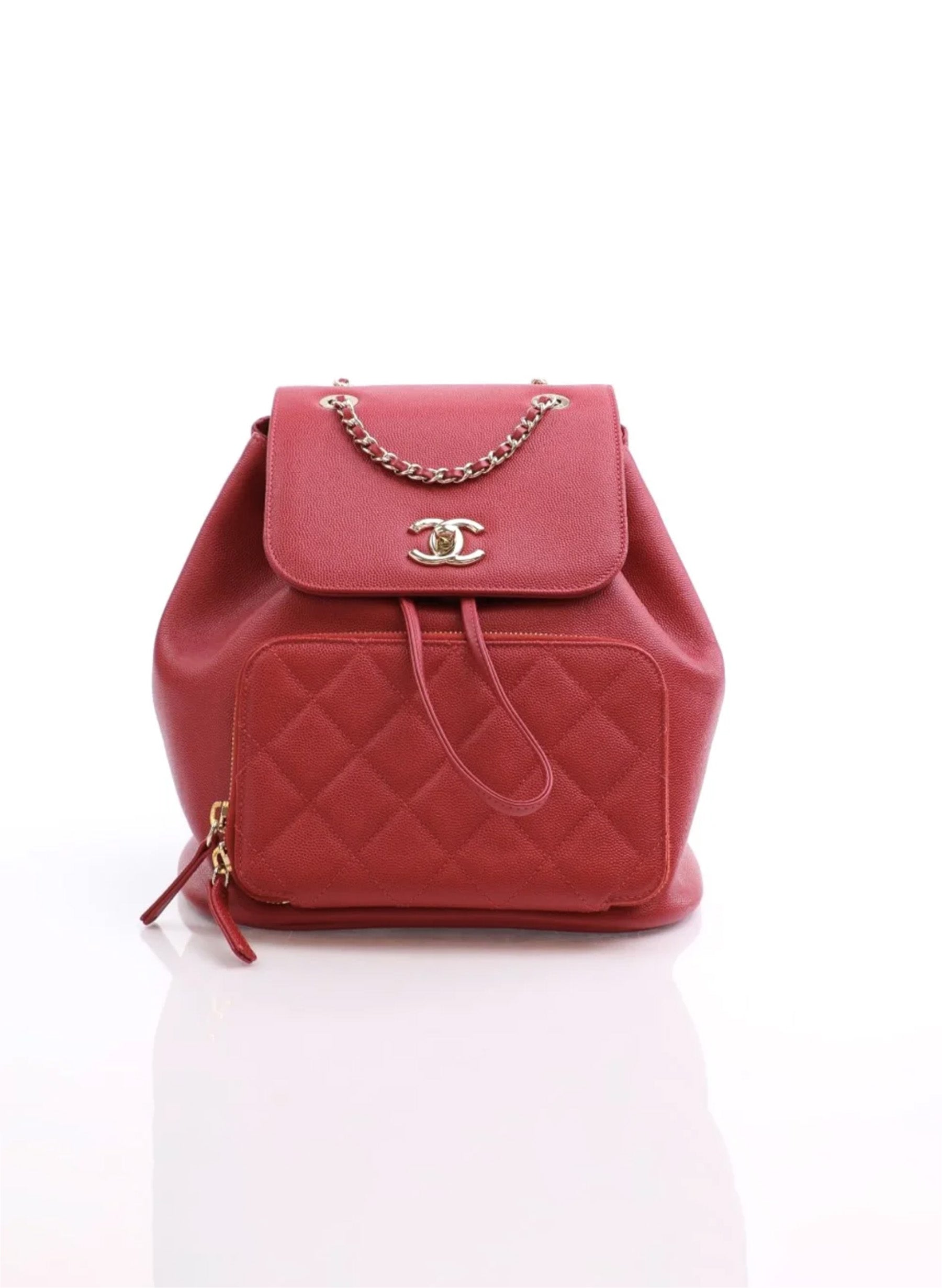 Chanel Business Affinity Backpack Red Caviar