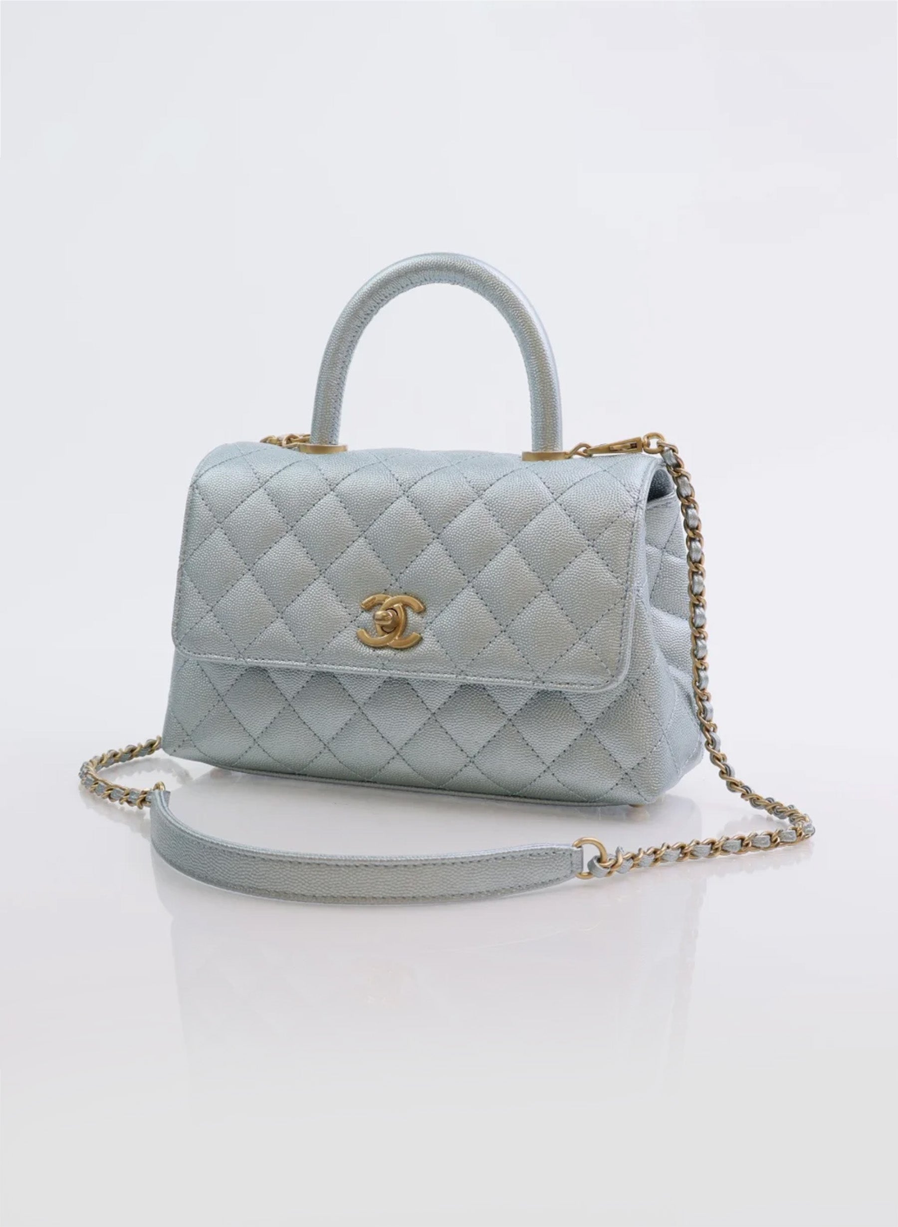 Chanel Coco Handle Small Blue Caviar