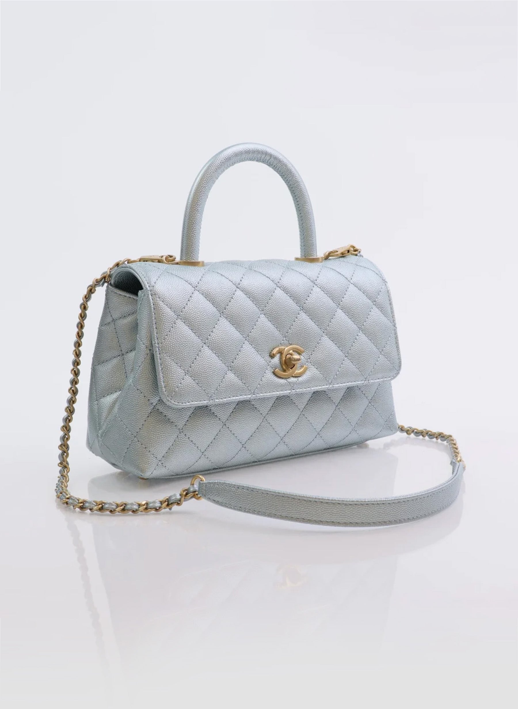 Chanel Coco Handle Small Blue Caviar