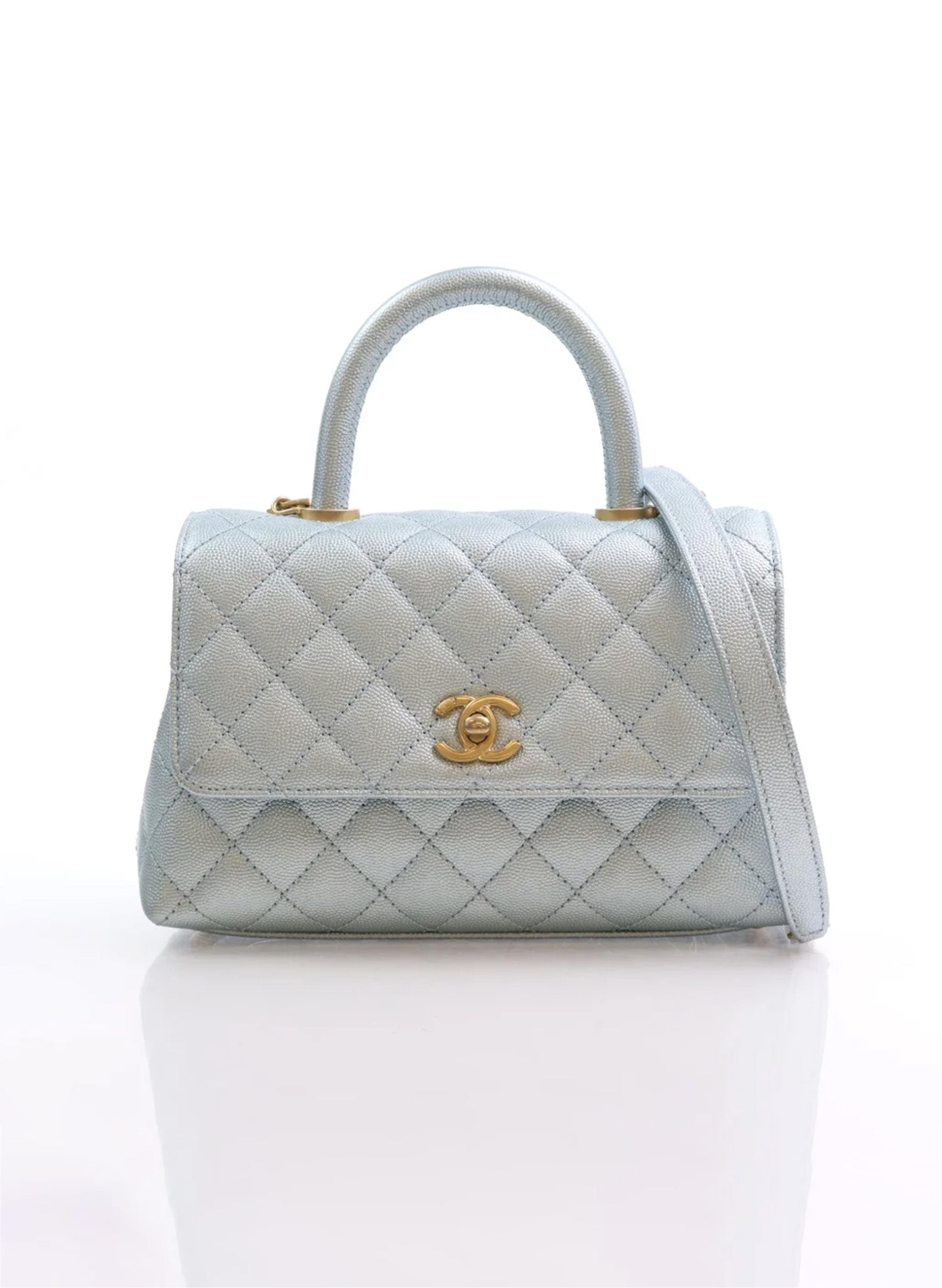 Chanel Coco Handle Small Blue Caviar