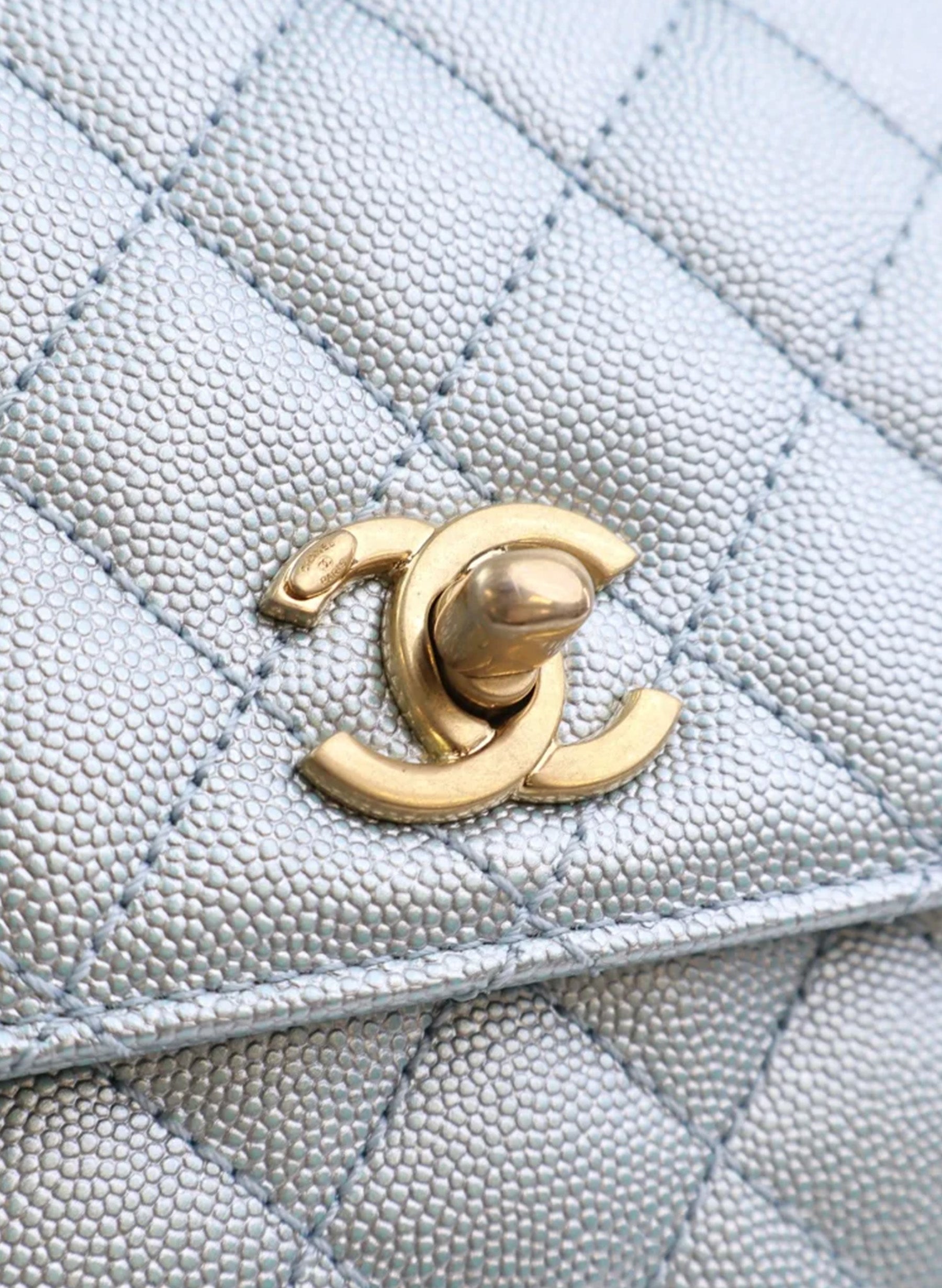 Chanel Coco Handle Small Blue Caviar