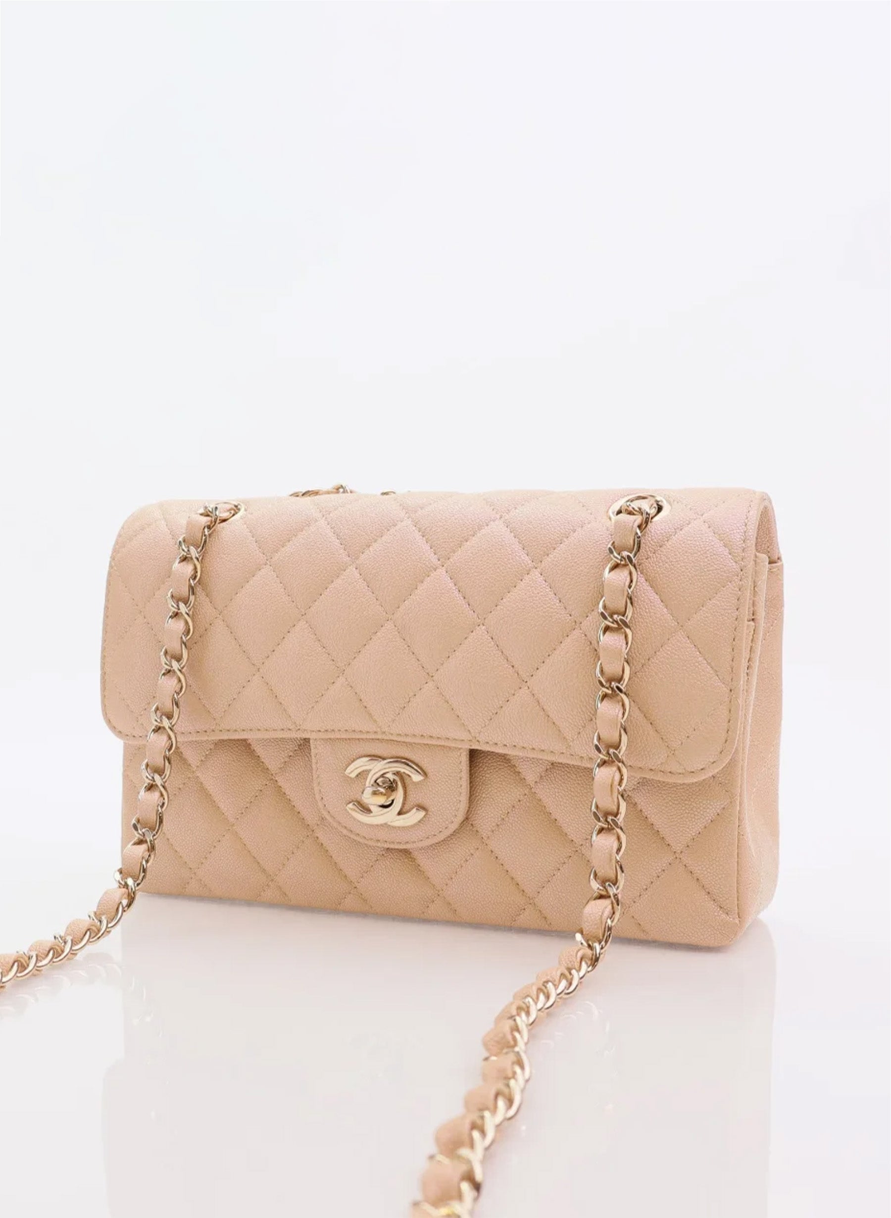 Chanel Classic Flap Small Iridescent Beige Caviar