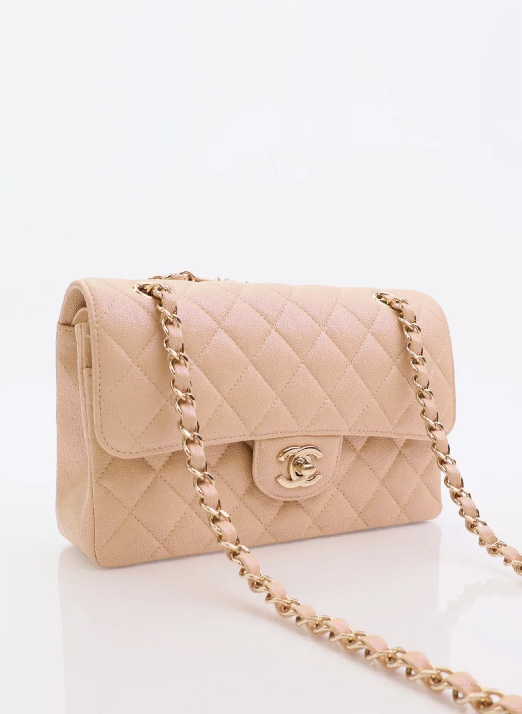 Chanel Classic Flap Small Iridescent Beige Caviar