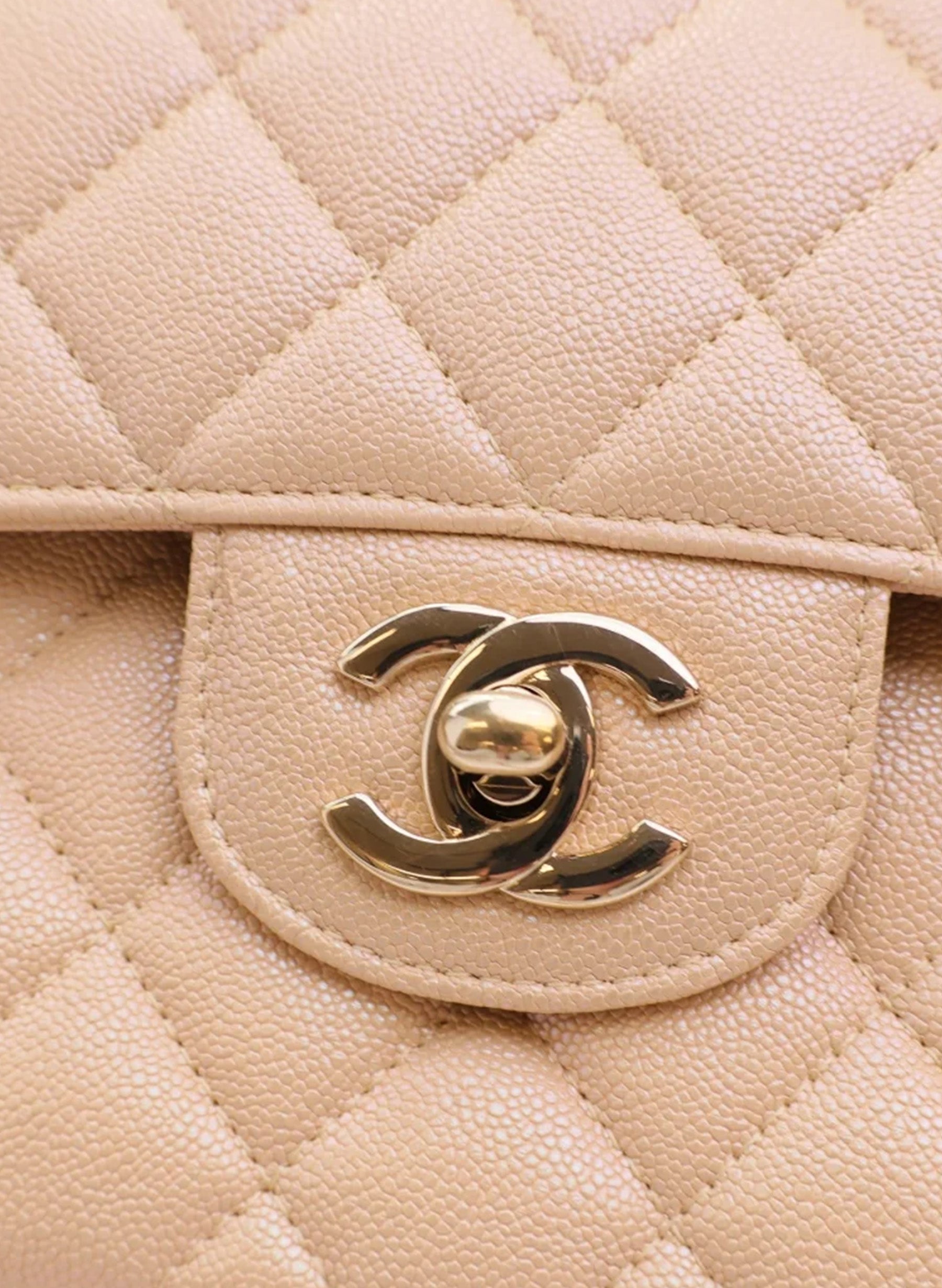 Chanel Classic Flap Small Iridescent Beige Caviar