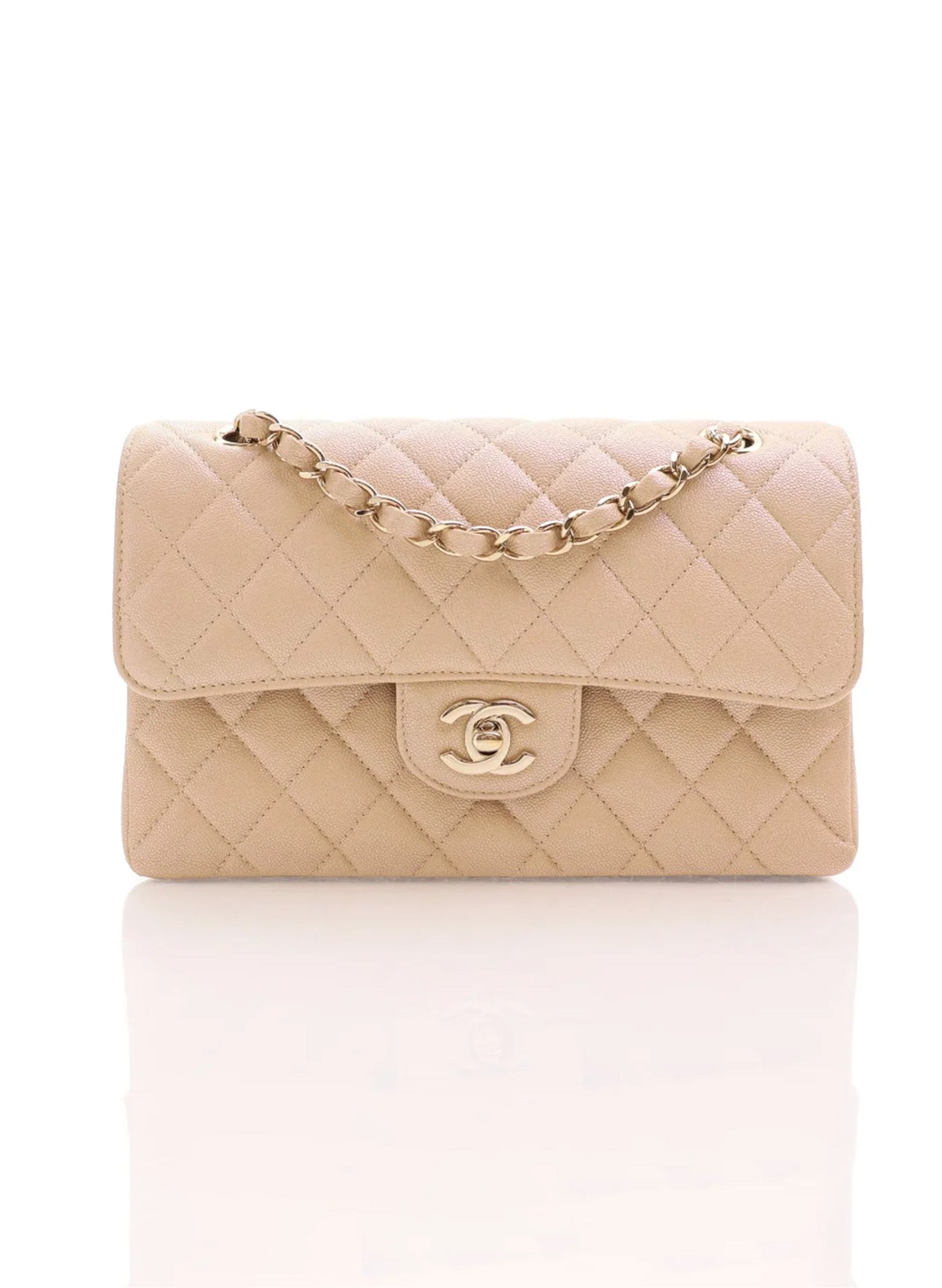 Chanel Classic Flap Small Iridescent Beige Caviar