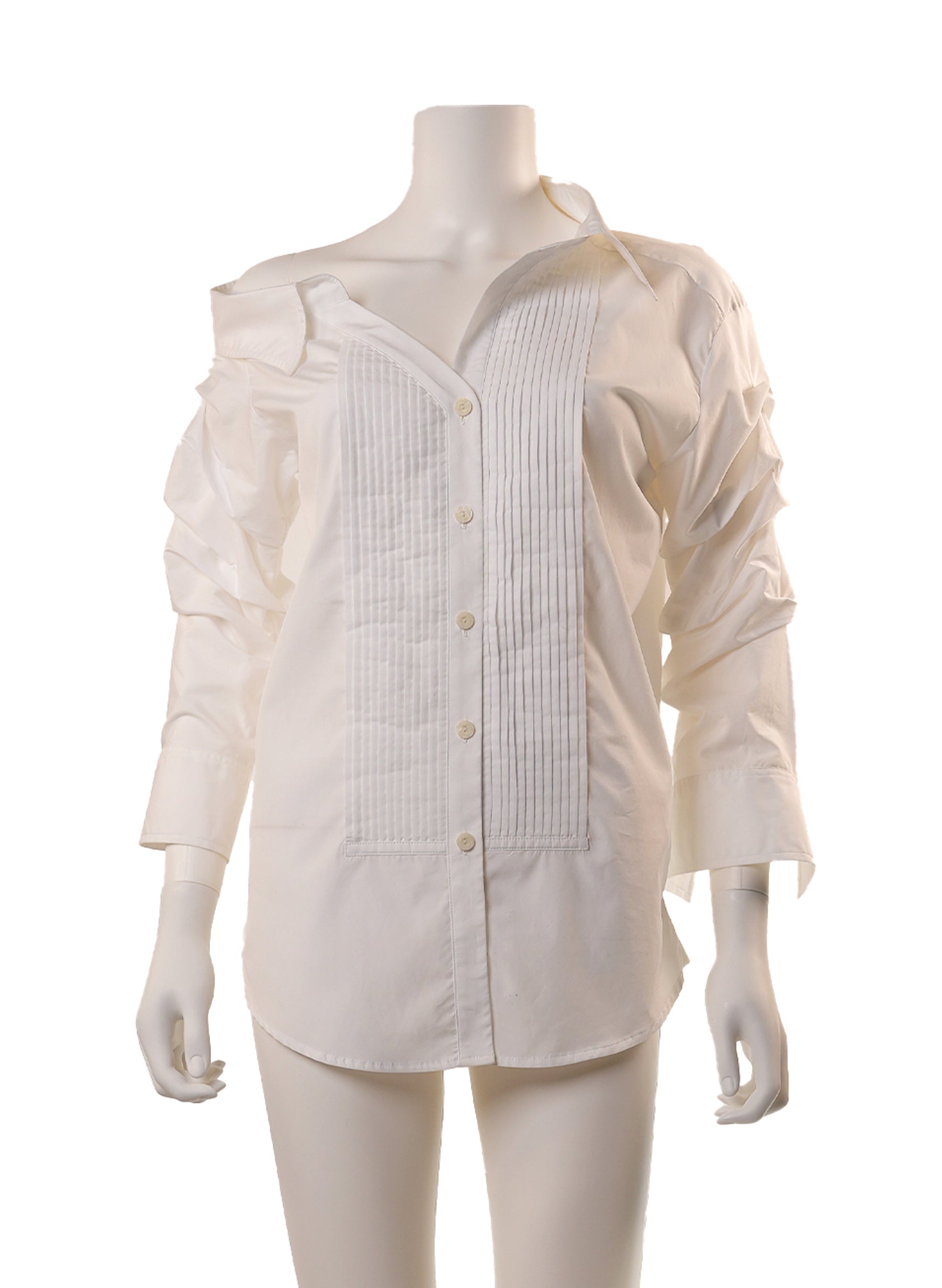 Johanna Ortiz Asymmetrical Collar Voltaire Poplin Shirt