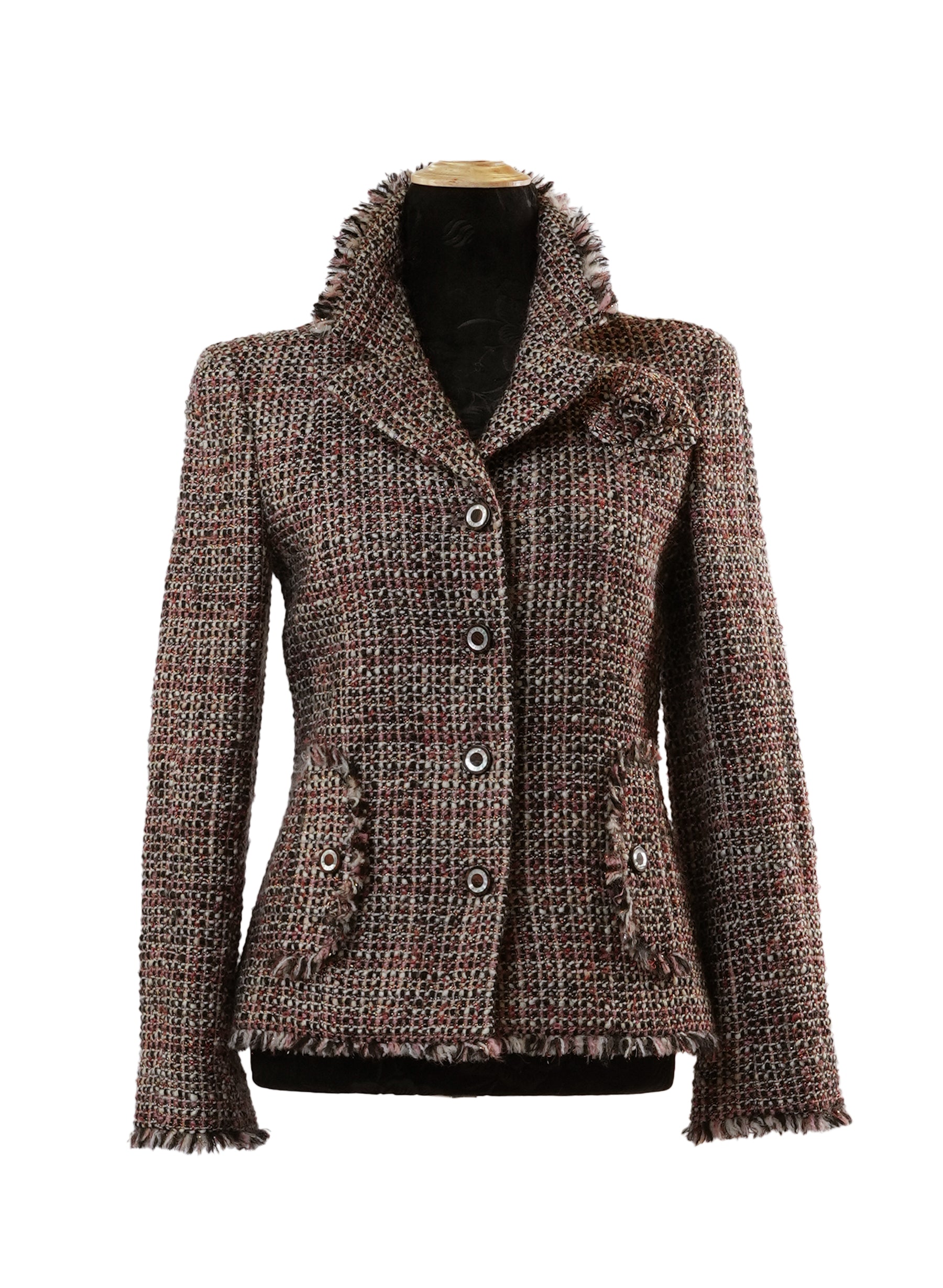 Chanel Vintage 00's Wool Blend Tweed Jacket