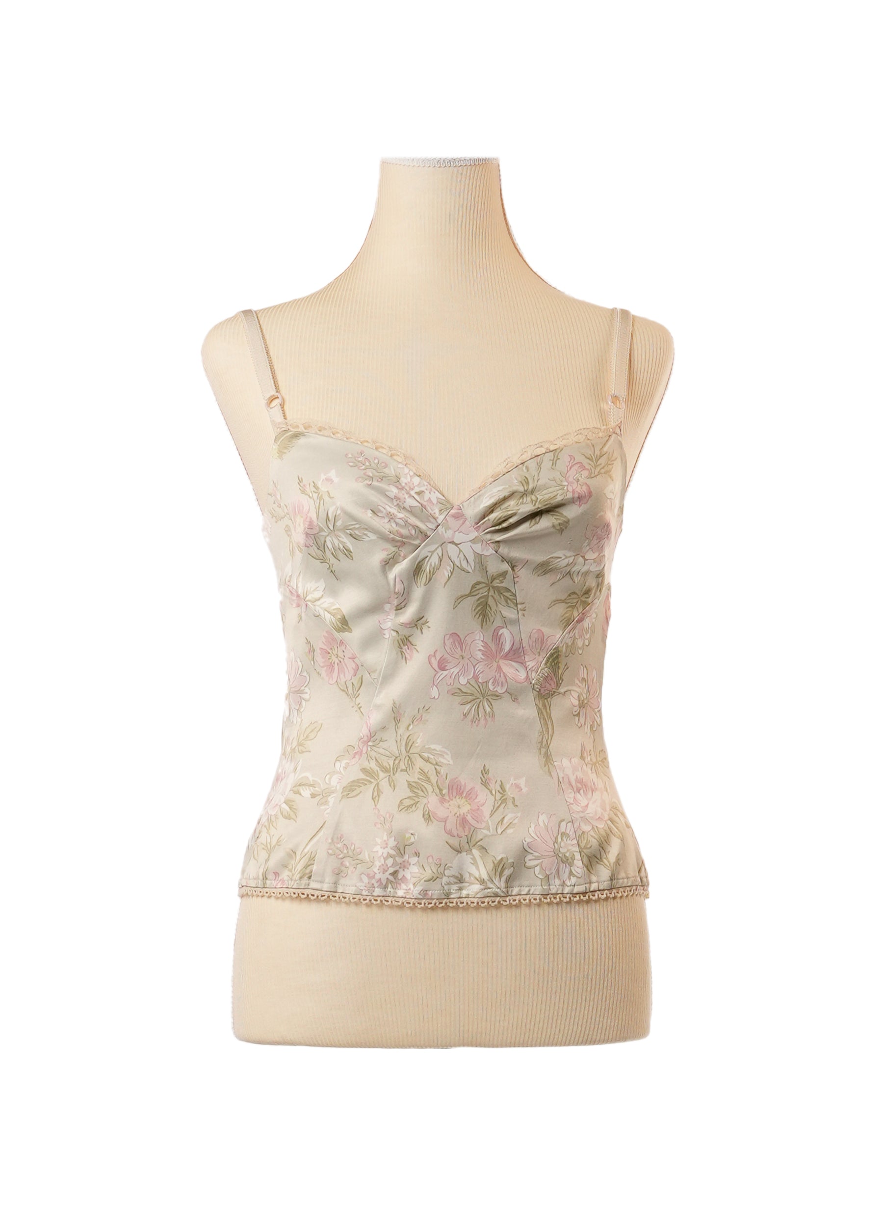 Dolce & Gabbana Floral Pattern Silk Bustier Top