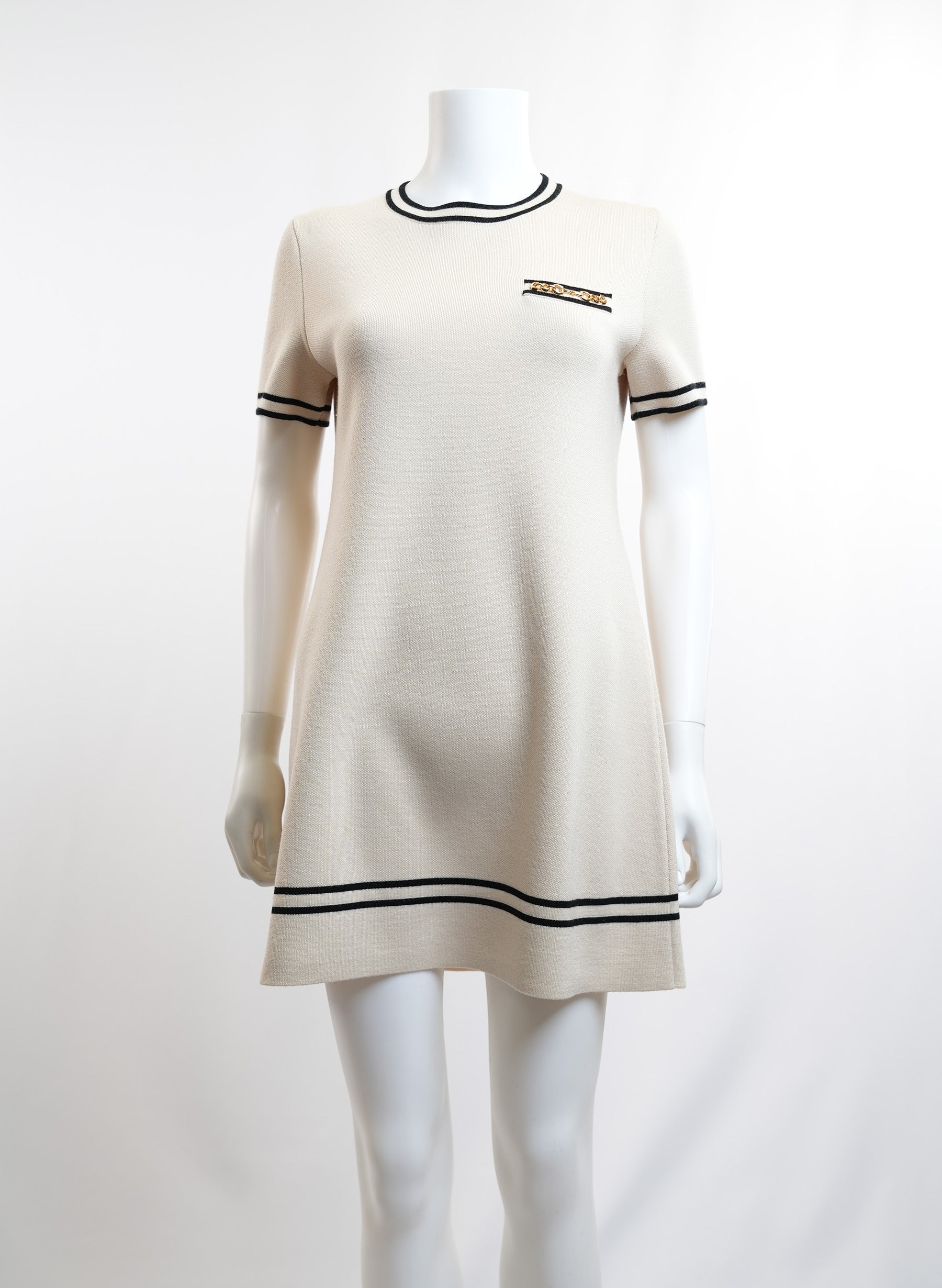 Gucci Horsebit Embellished Wool Jacquard Mini Dress