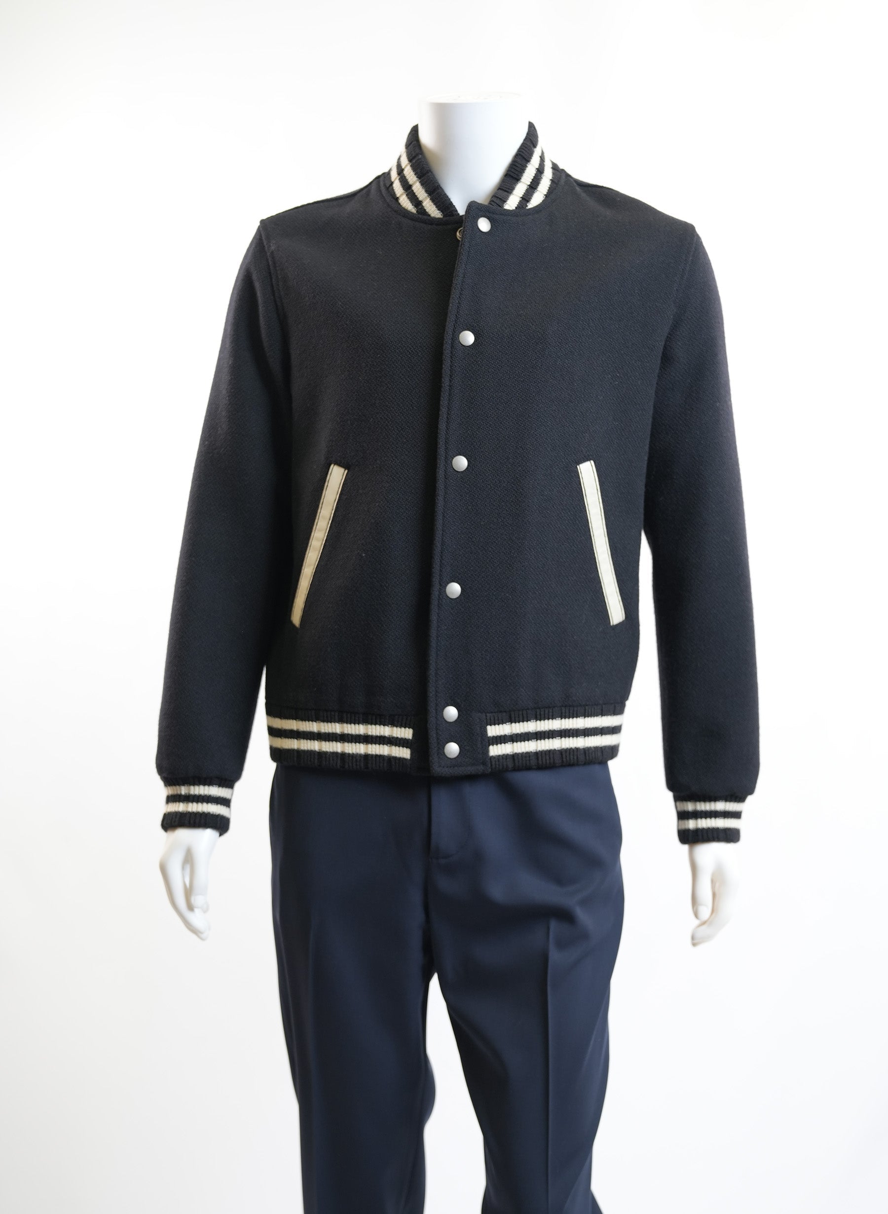 Saint Laurent Black Varsity Jacket