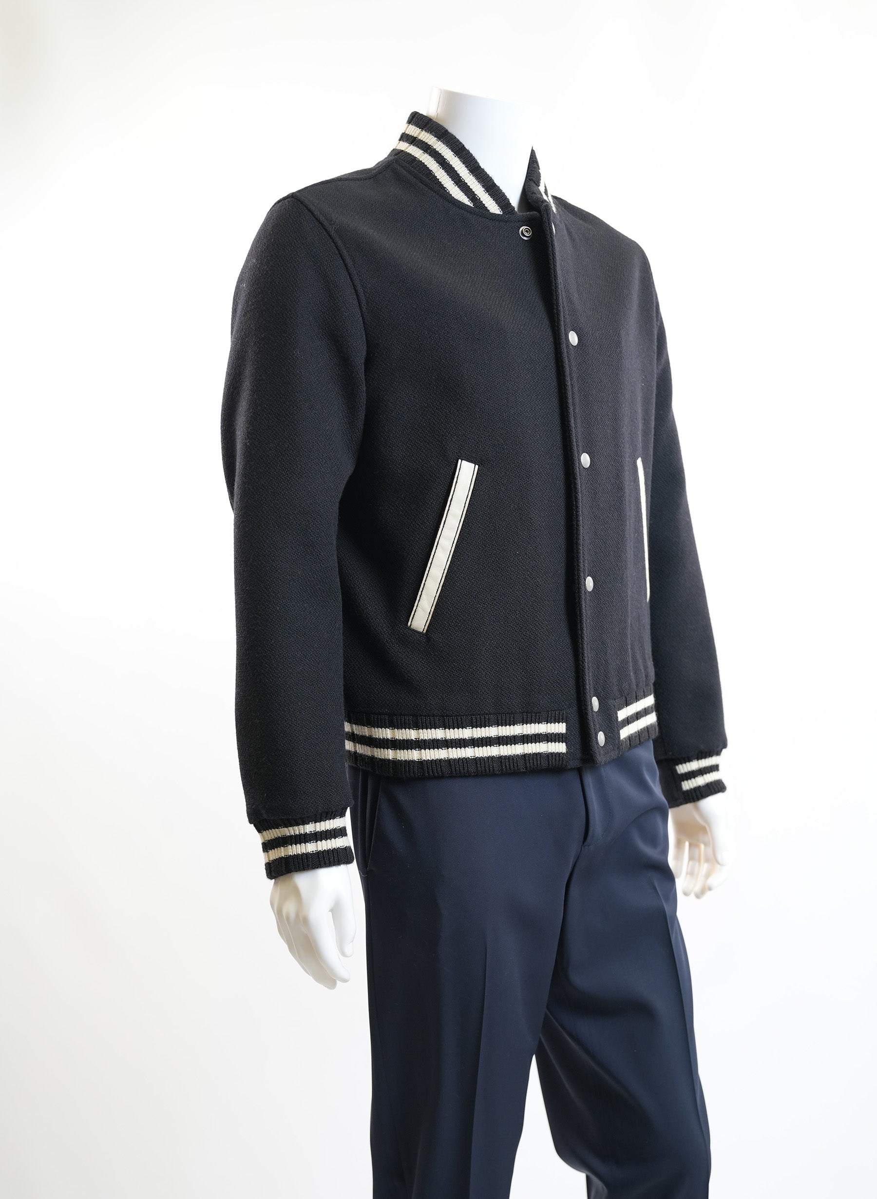 Saint Laurent Black Varsity Jacket