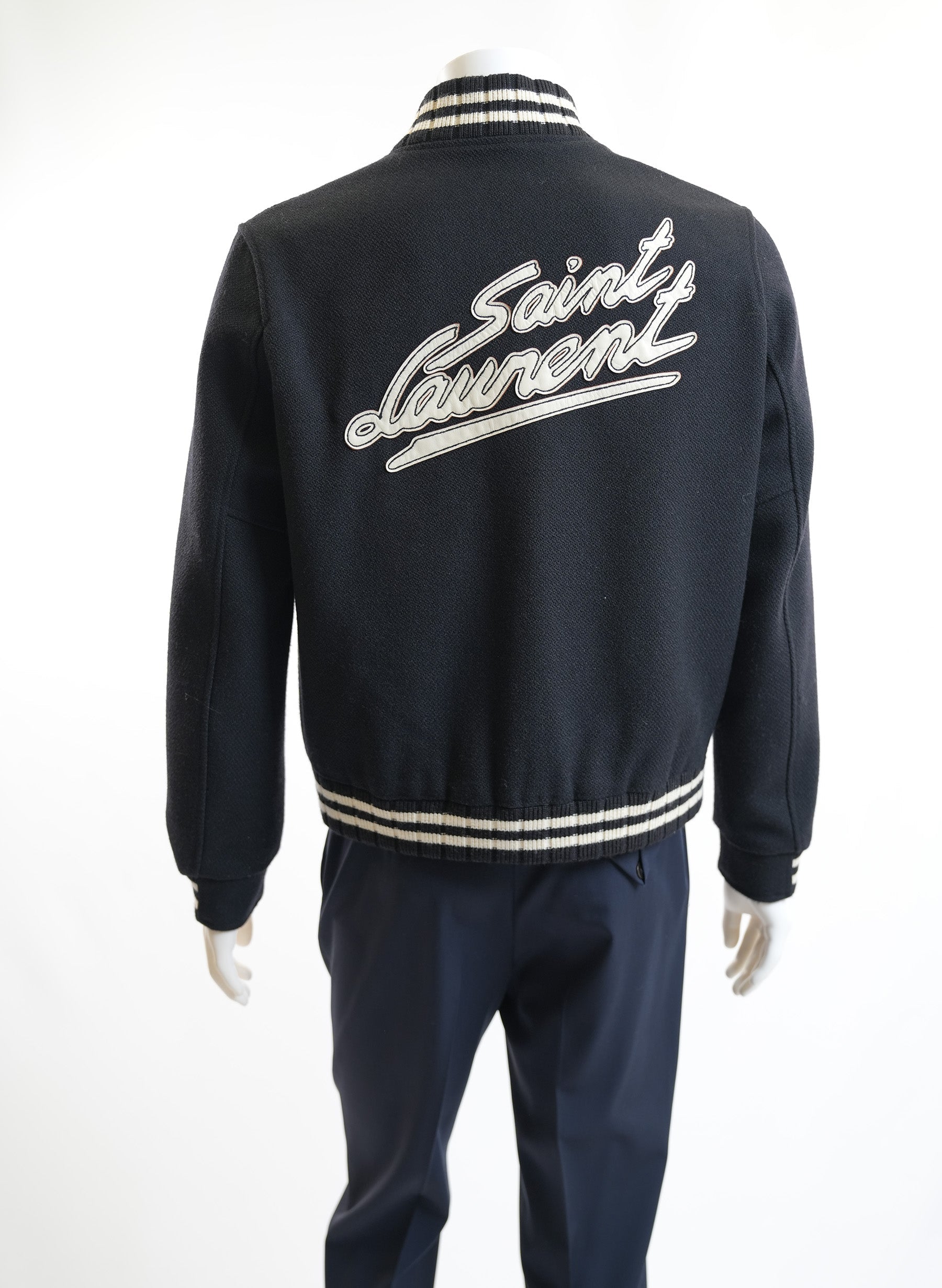 Saint Laurent Black Varsity Jacket