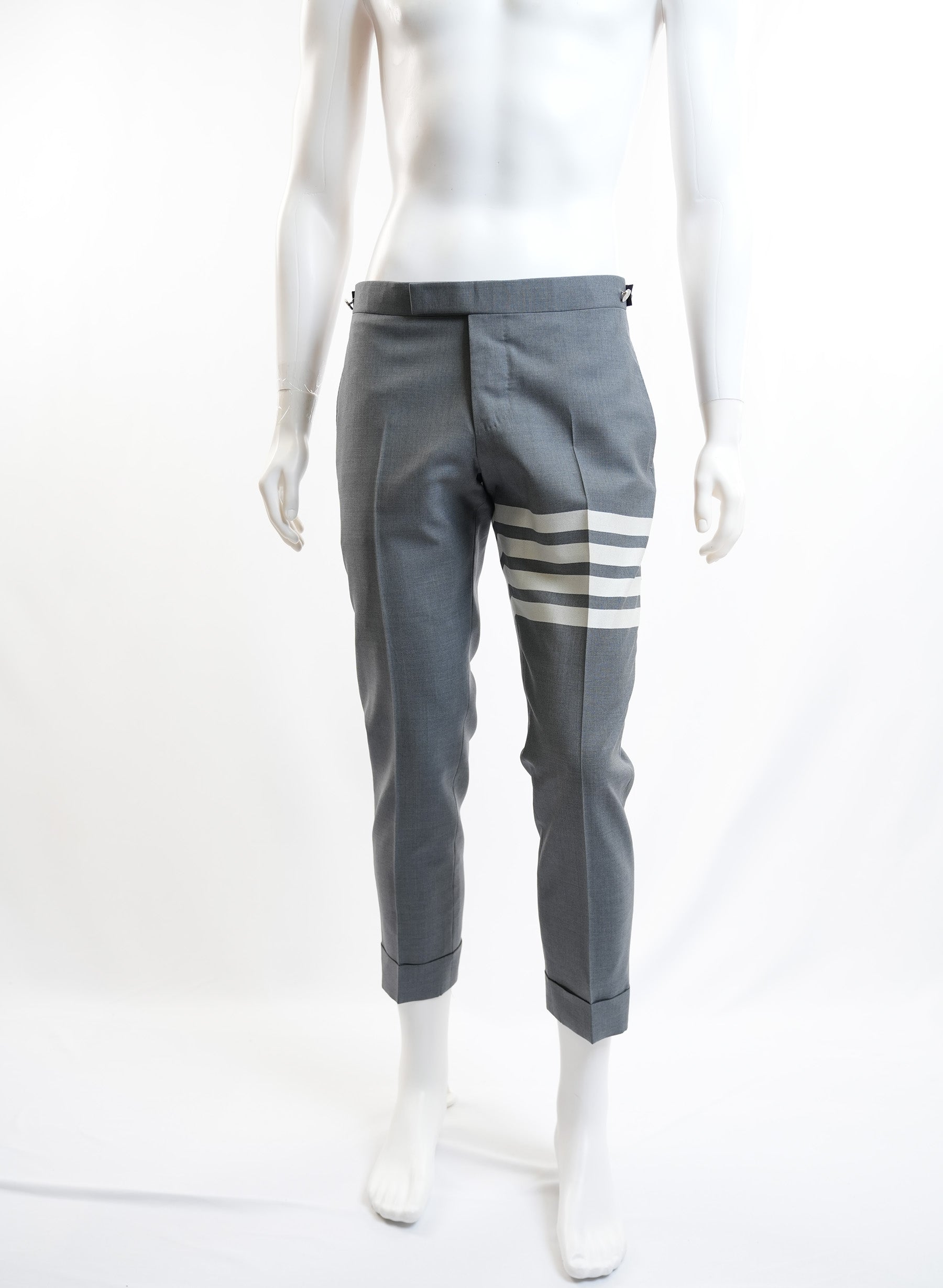 Thom Browne Grey Wool 4 Bar Trousers