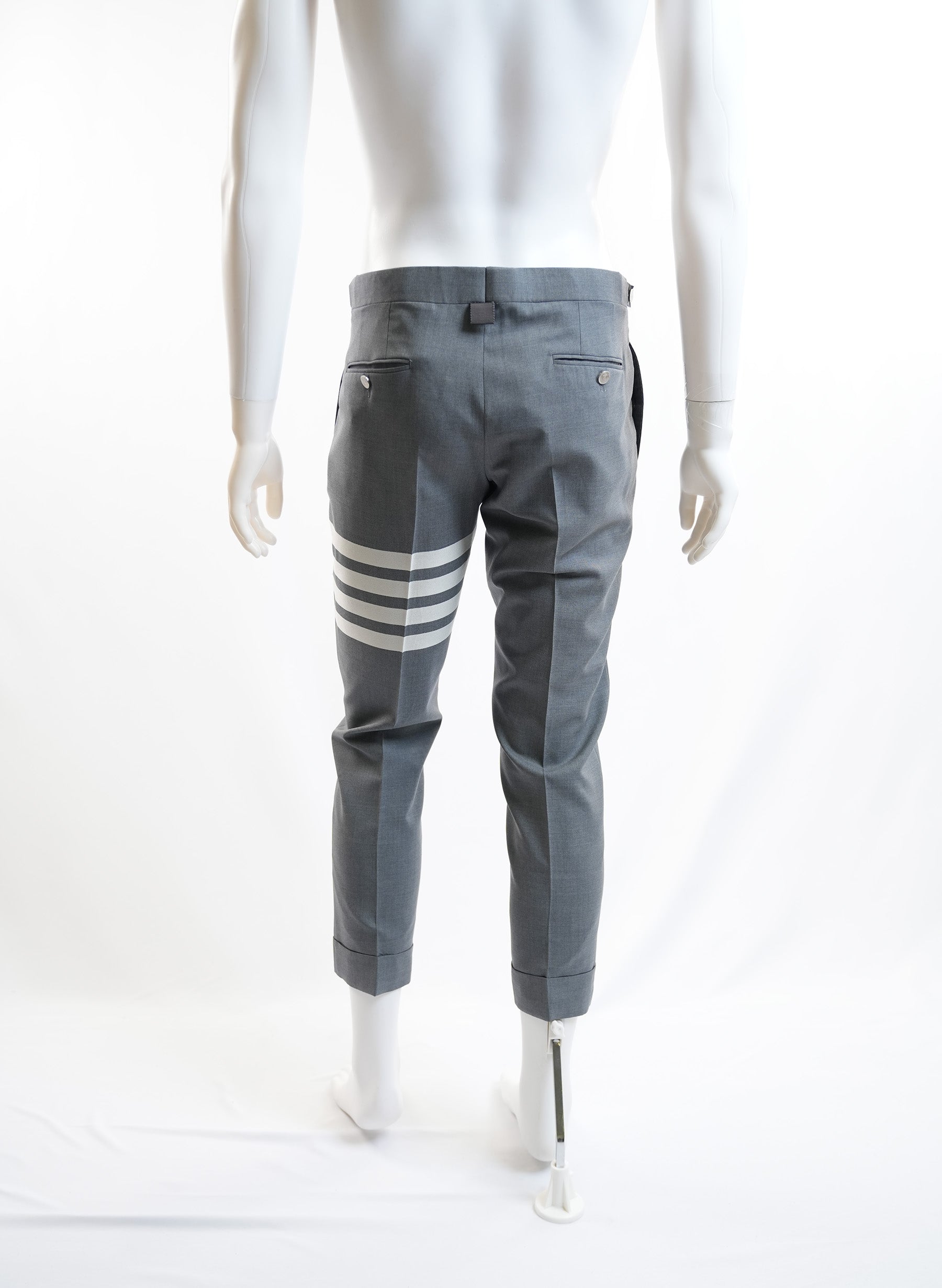 Thom Browne Grey Wool 4 Bar Trousers