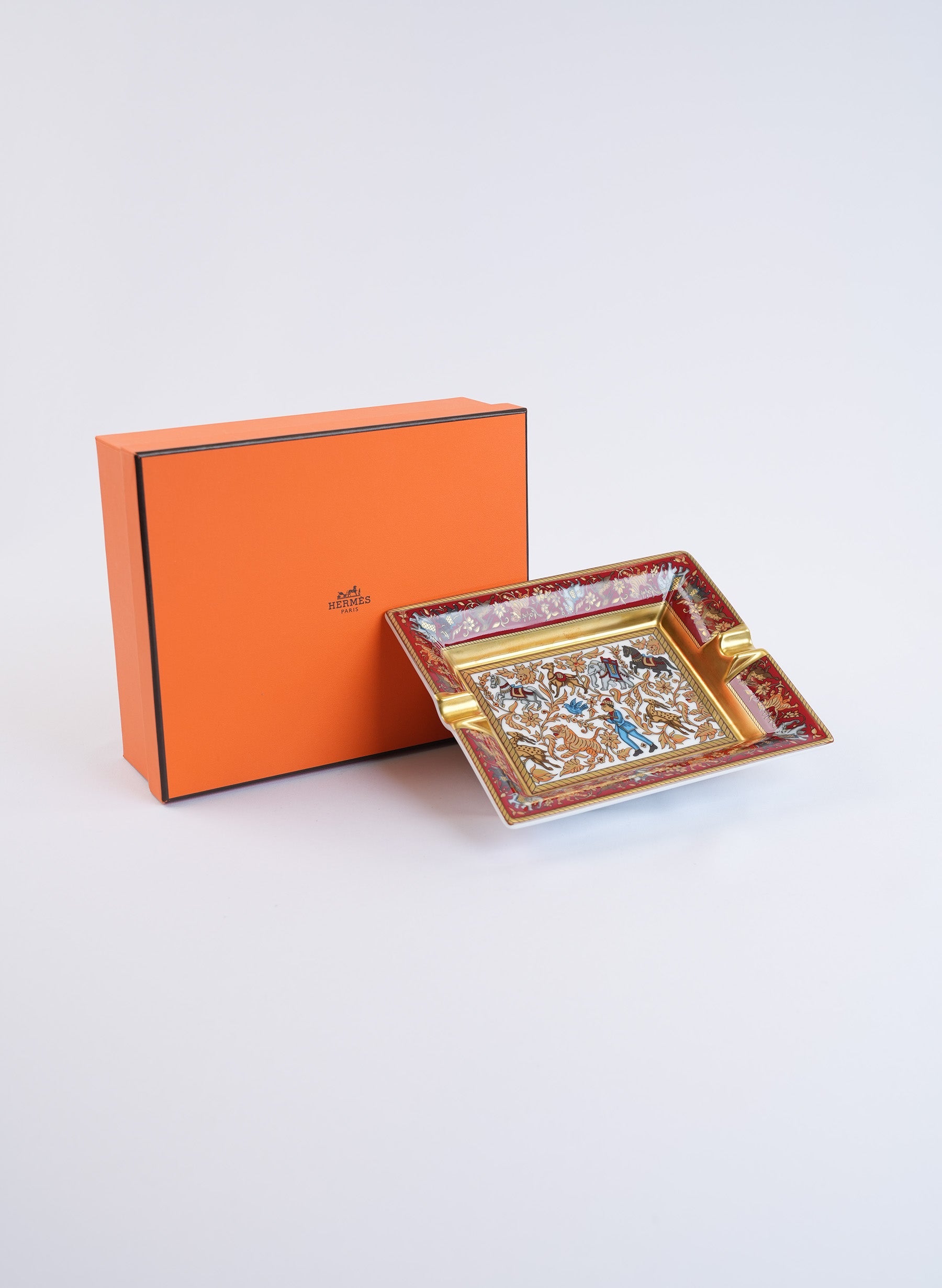 Hermes Porcelain Chasse en Inde Ashtray