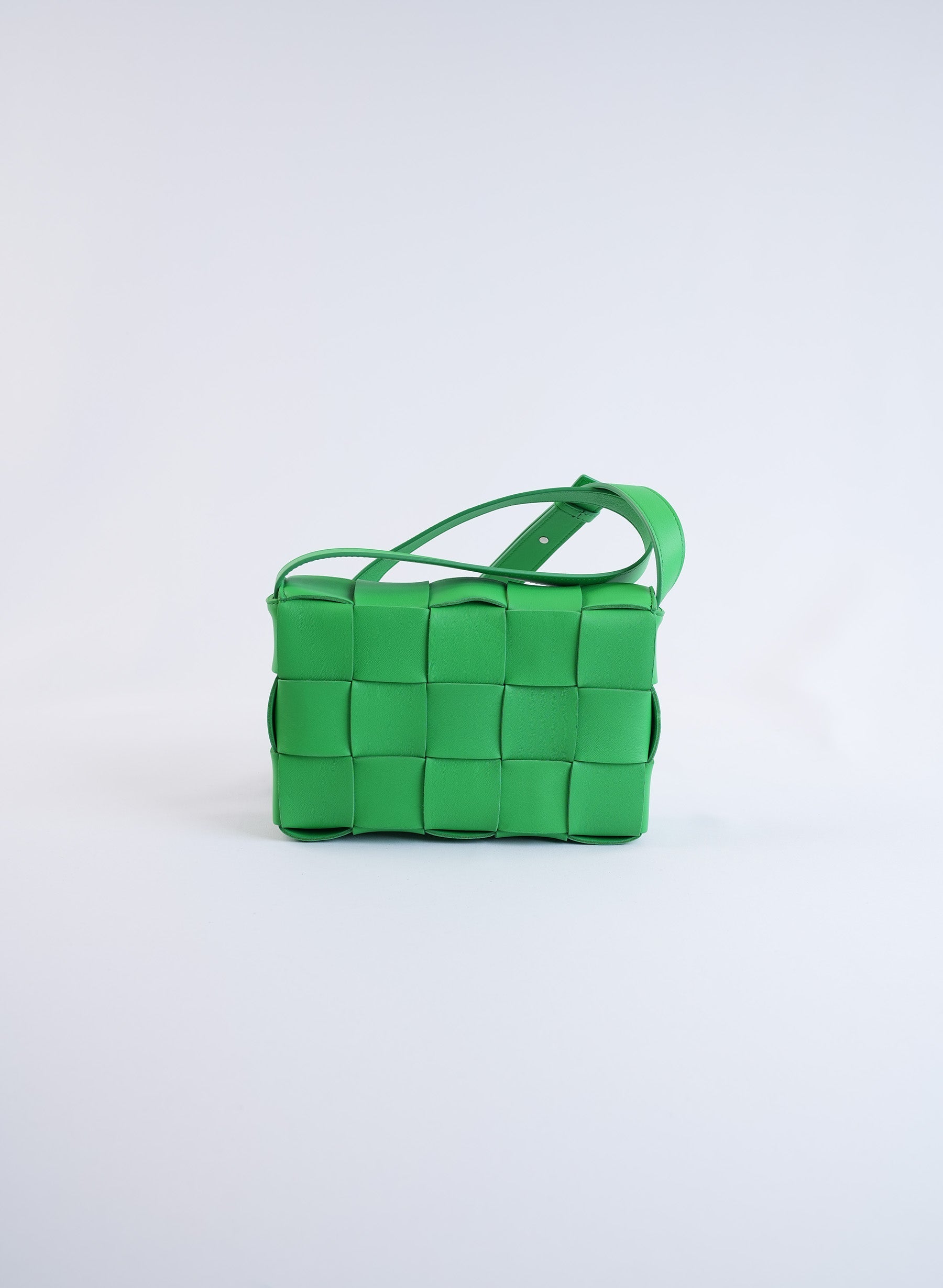 Bottega Veneta Cassette Green Leather Bag