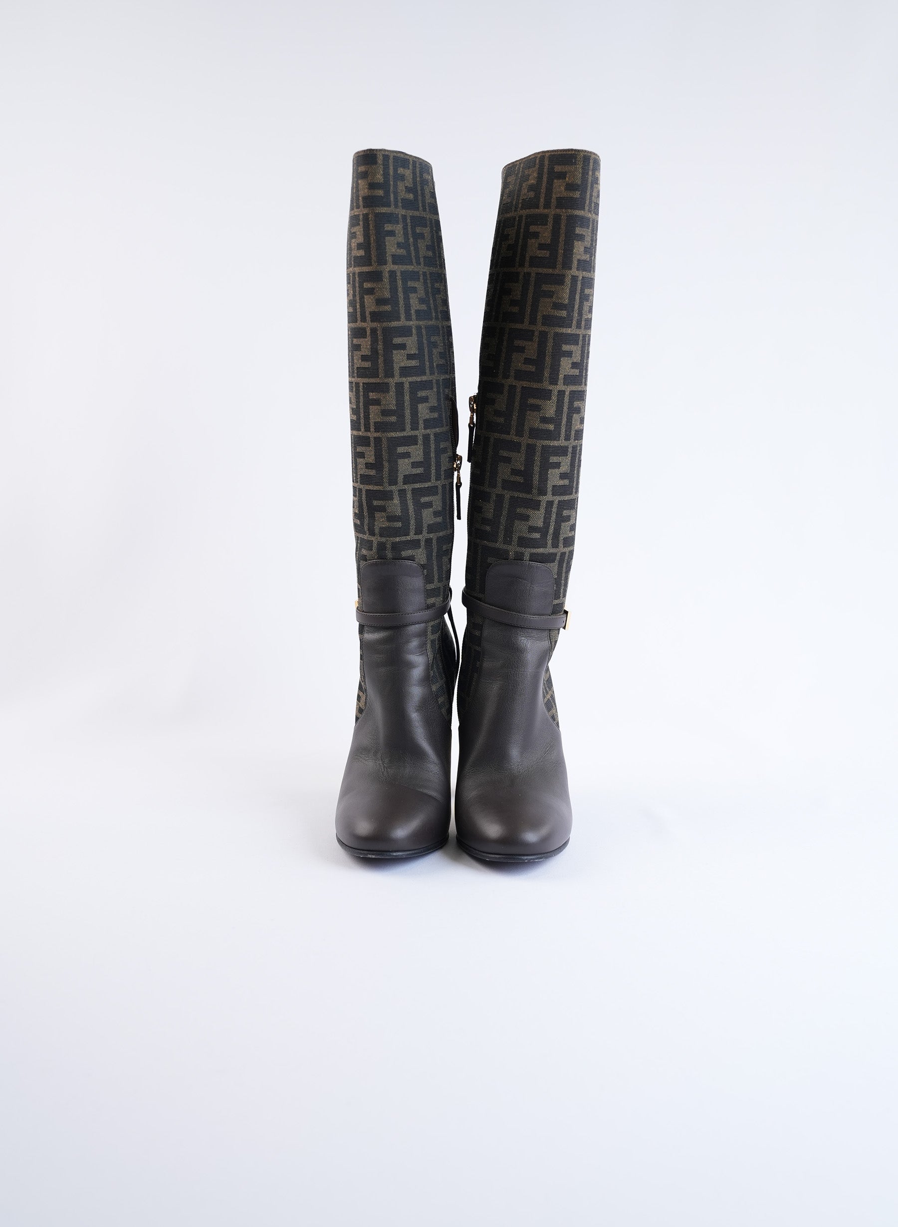 Fendi Delfina Brown High Heel Boots