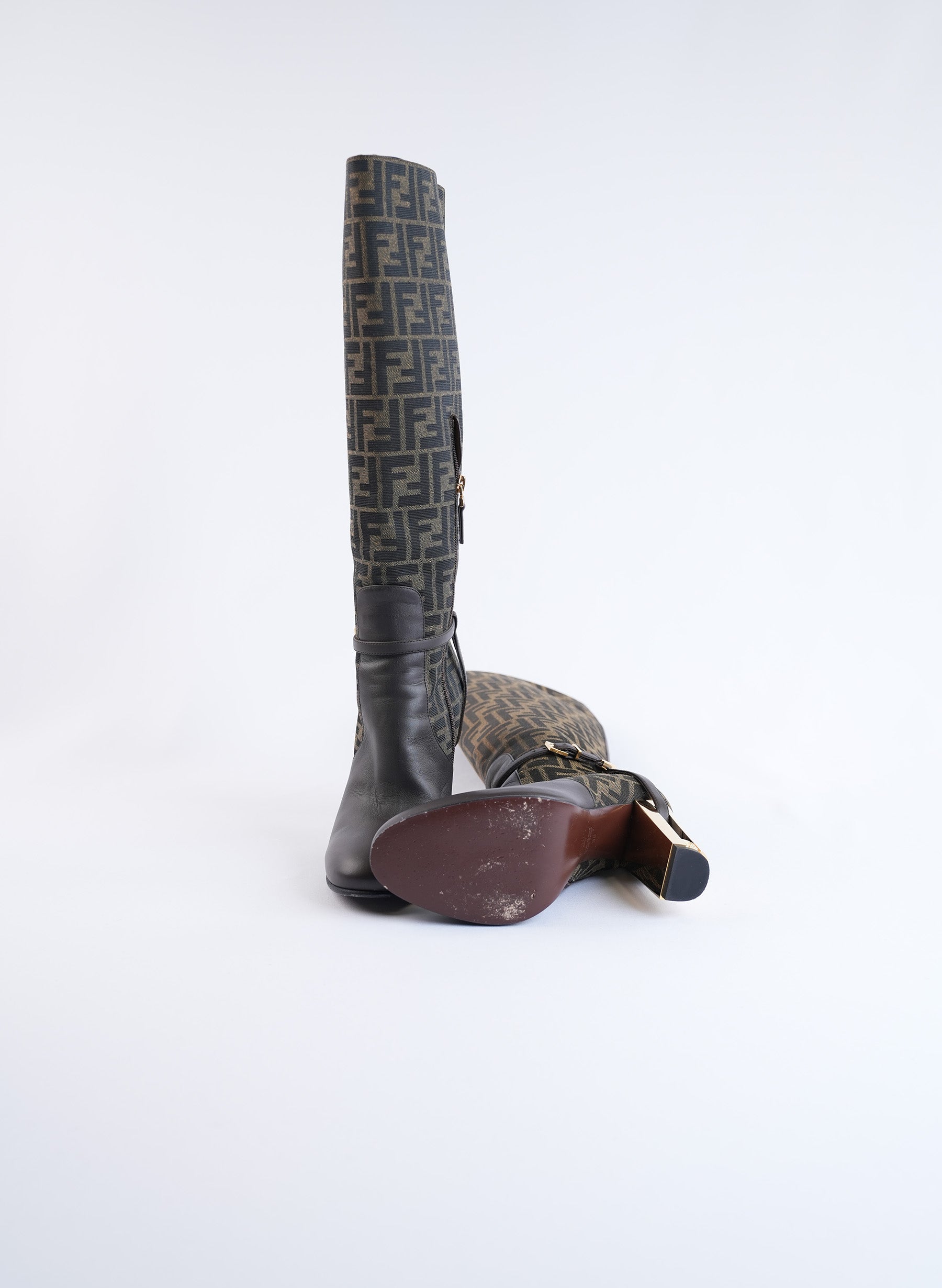 Fendi Delfina Brown High Heel Boots